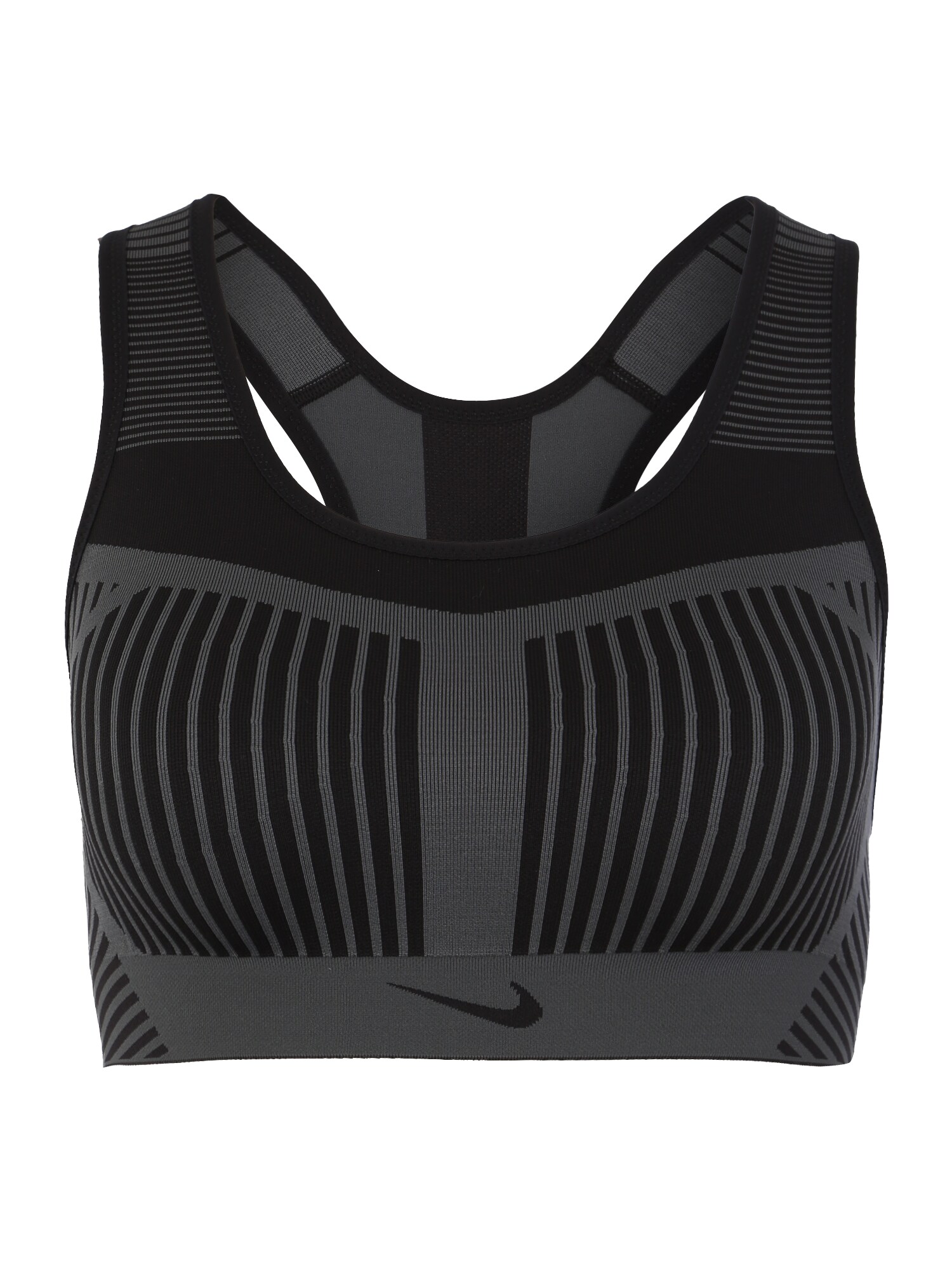 Nike Dames Sport Bh Fenom Flyknit High Support Sports Bra Donkergrijs Zwart nike kopen in de aanbieding