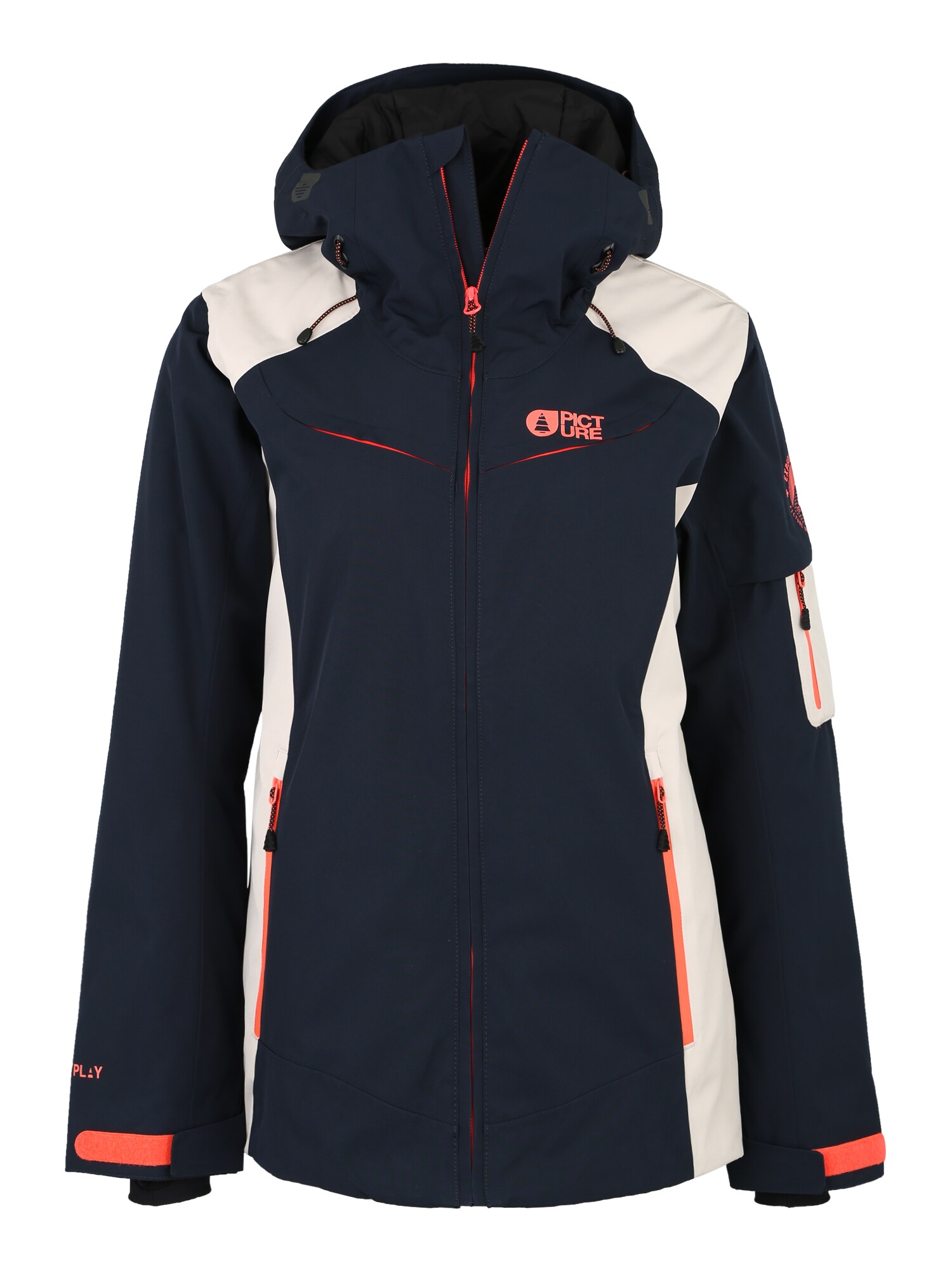 Picture Organic Clothing Dames Sportjas Exa Jkt Beige Donkerblauw picture organic clothing kopen in de aanbieding