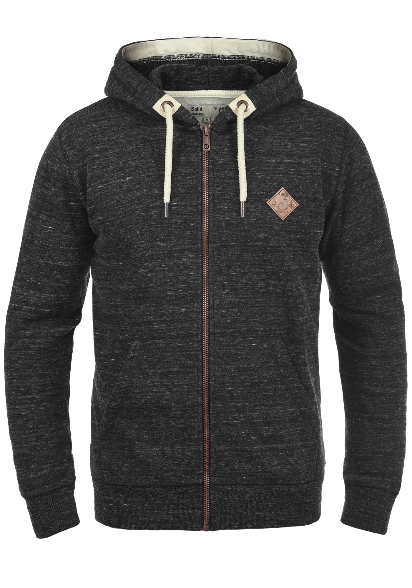 !Solid Sudadera con cremallera 'Craig'  negro