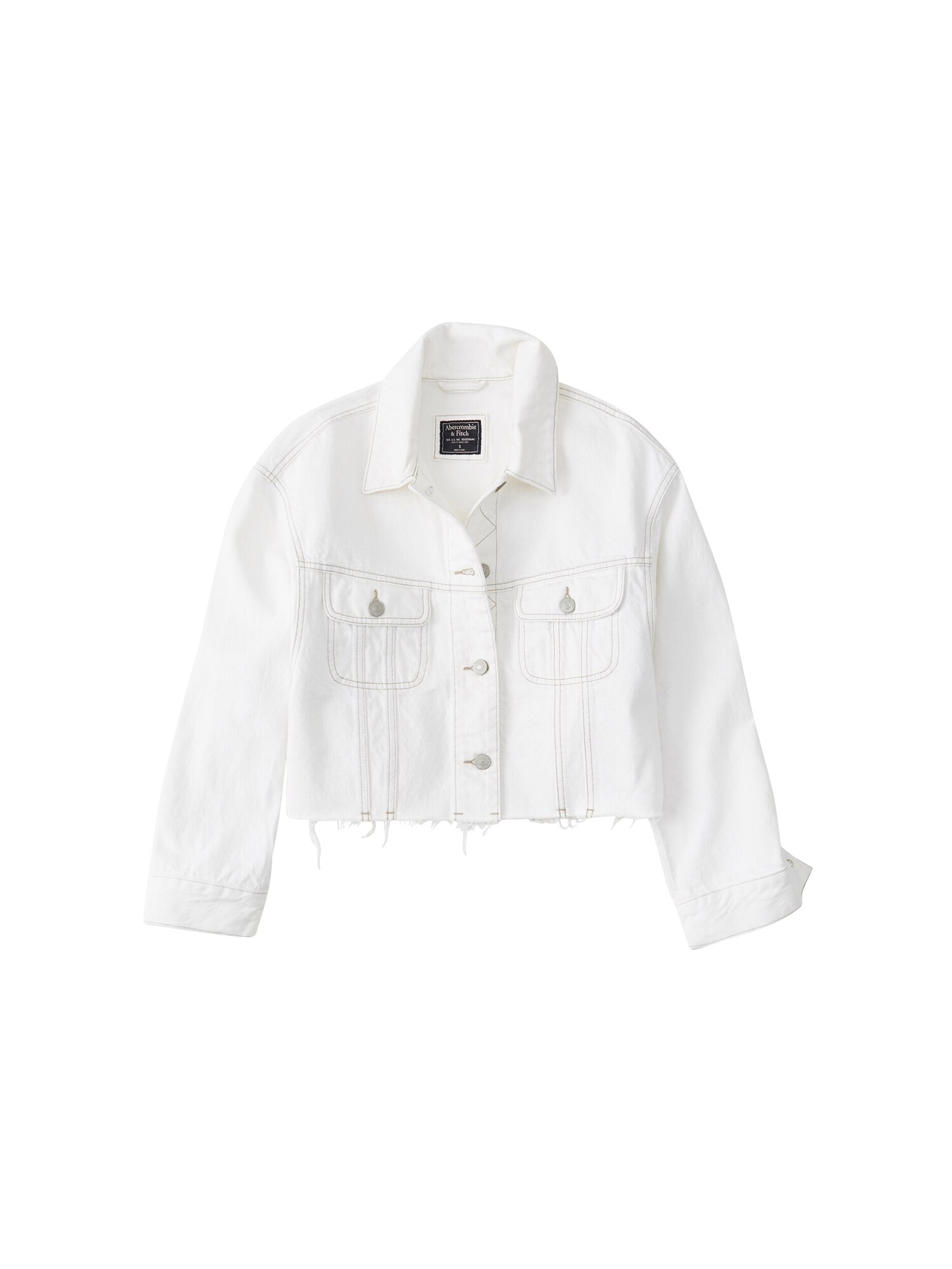 Abercrombie Fitch Dames Tussenjas Sb19 Cropped Gf Wit abercrombie fitch kopen in de aanbieding