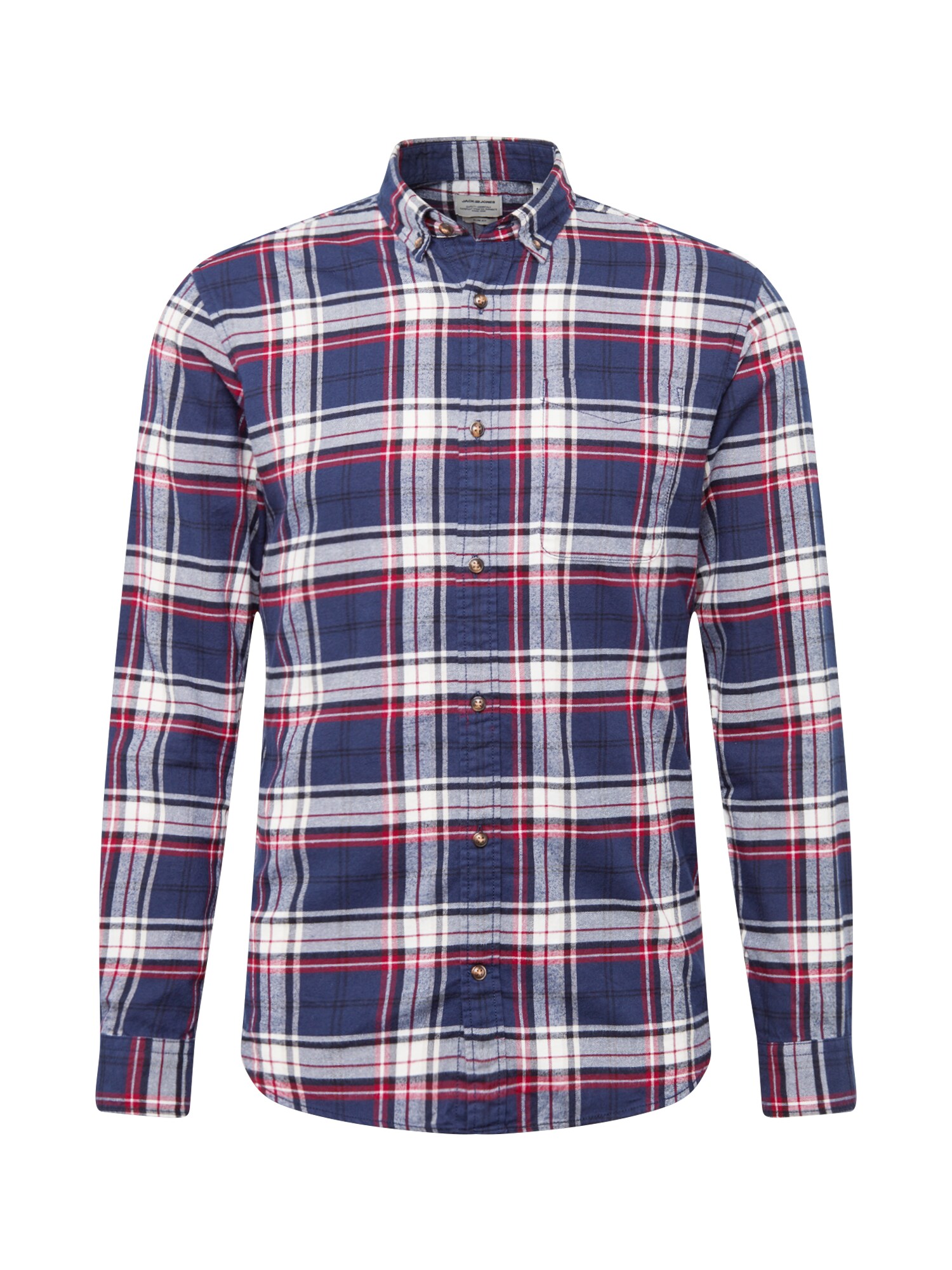 JACK & JONES Dalykiniai marškiniai  raudona / tamsiai mėlyna / balta