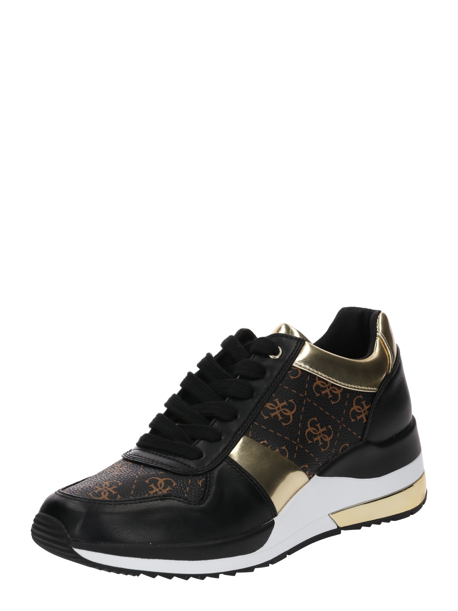 Guess Dames Sneakers Laag Janett Bruin Goud guess kopen in de aanbieding
