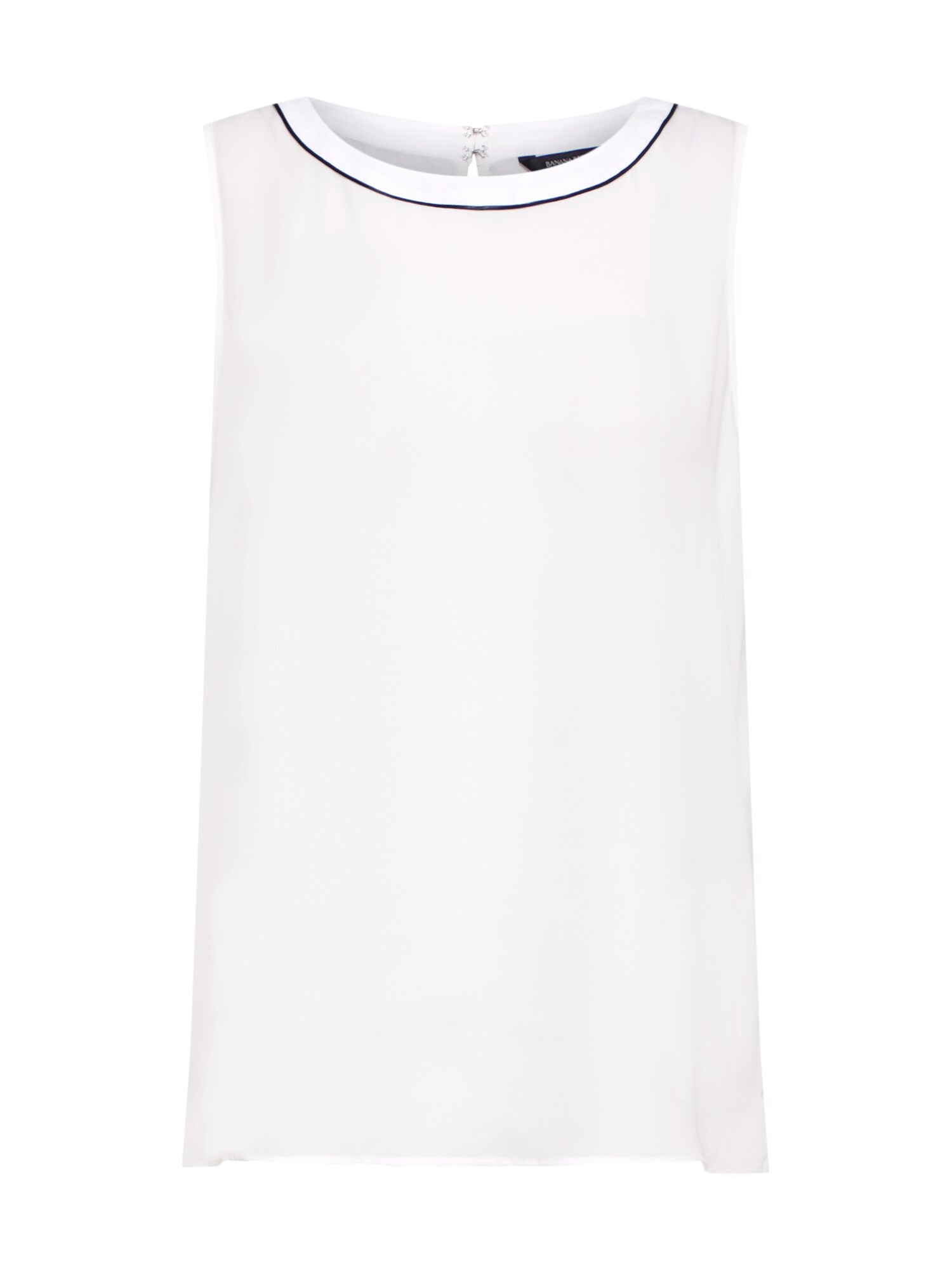 Banana Republic Palaidinė be rankovių 'SL PIPED TRIM CREW TOP'  balta