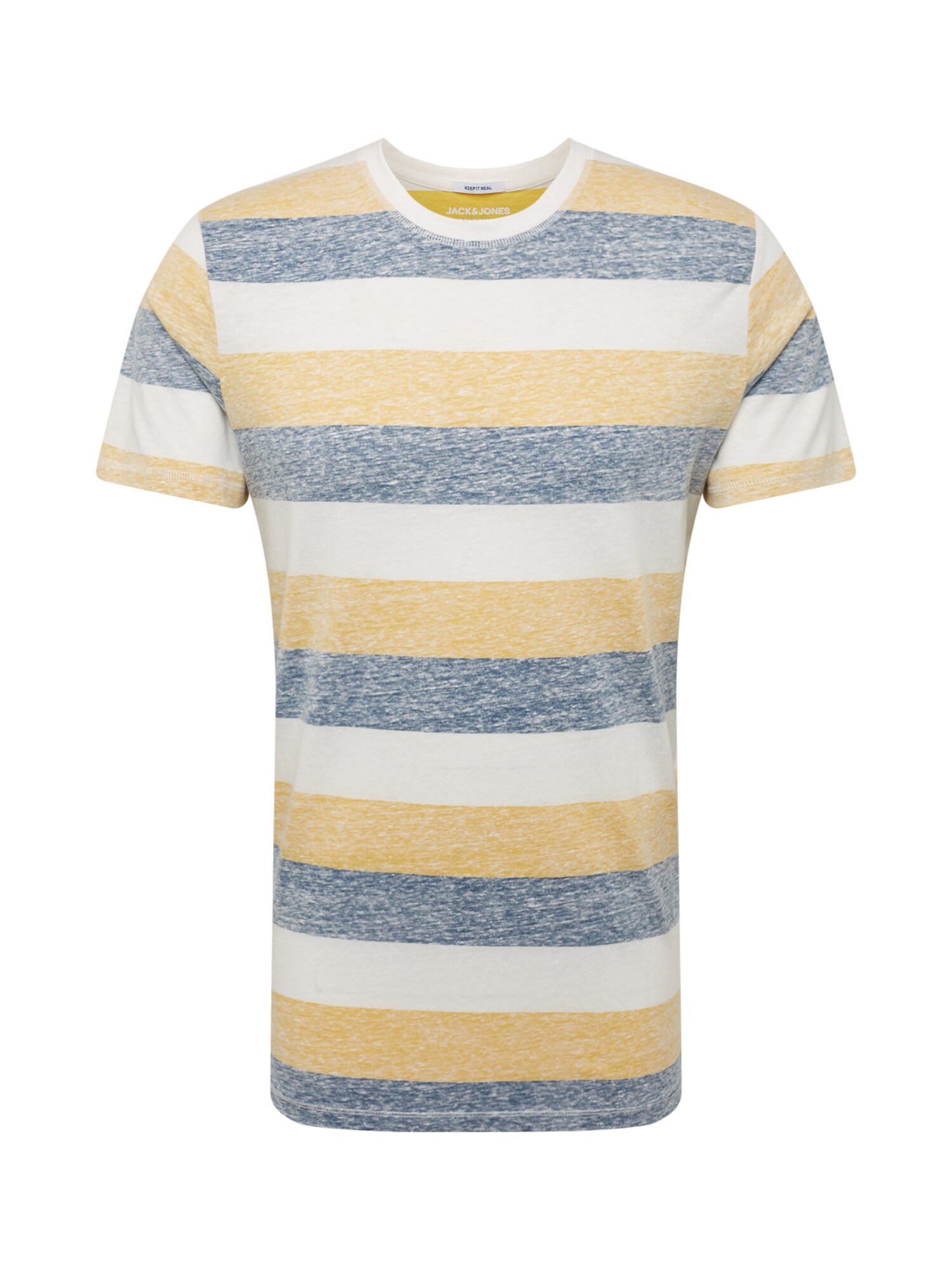 Jack And Jones Heren Shirt Sider Donkerblauw Geel Offwhite jack and jones kopen in de aanbieding