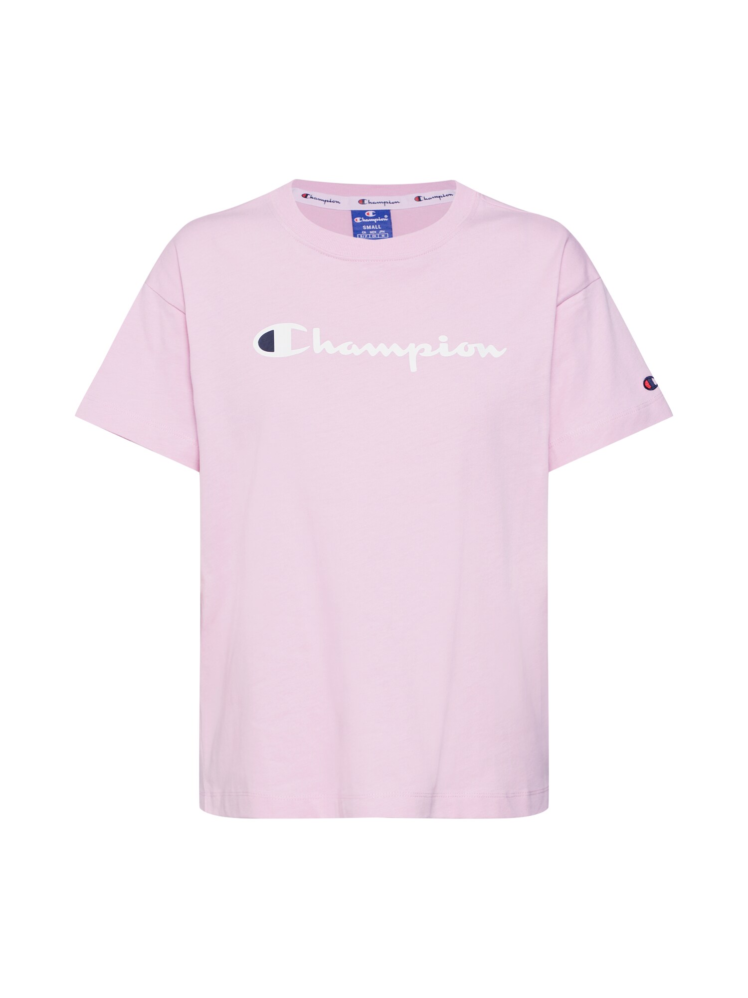Champion Authentic Athletic Apparel Dames Shirt Rochester Crewneck Rosa Wit champion authentic athletic apparel kopen in de aanbieding