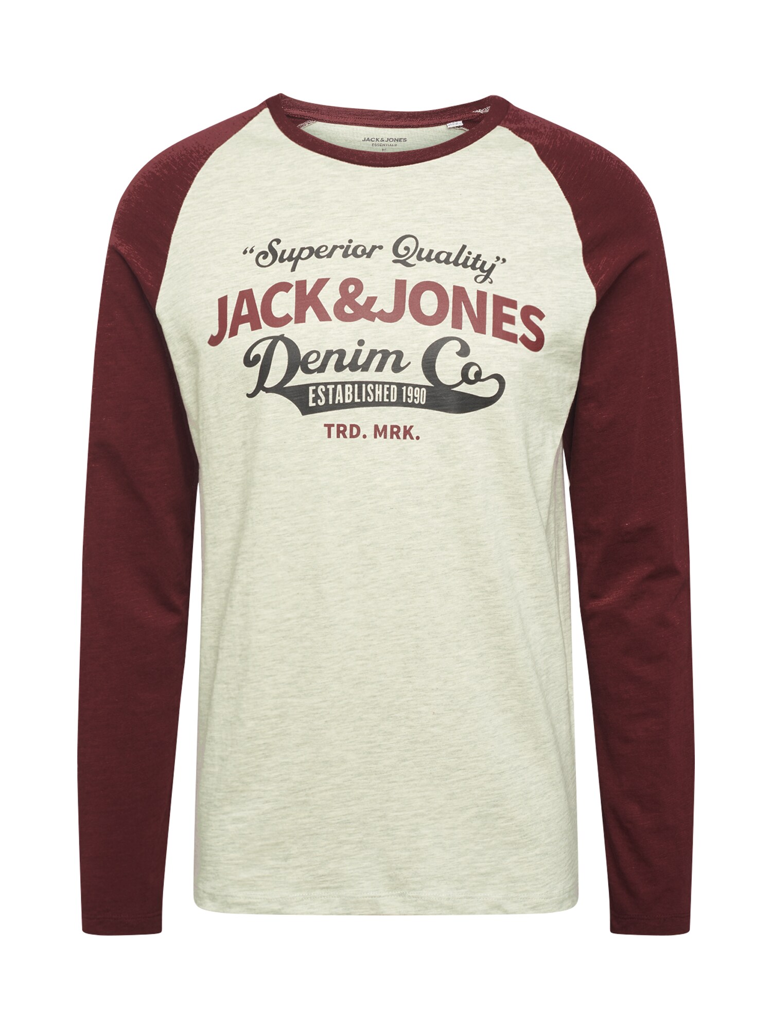 JACK & JONES Marškinėliai  smėlio / vyno raudona spalva