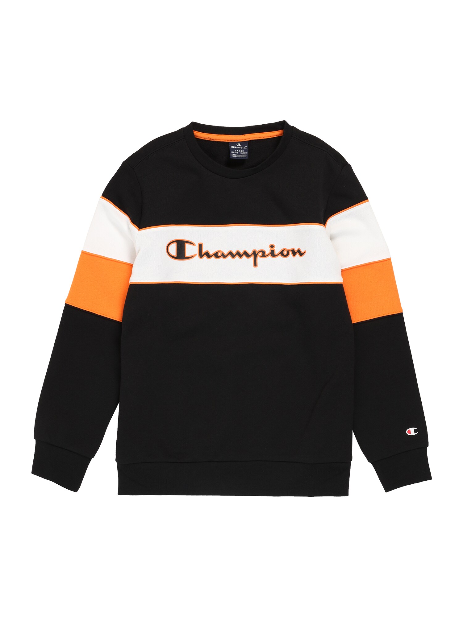 Champion Authentic Athletic Apparel Megztinis be užsegimo  juoda / balta / oranžinė