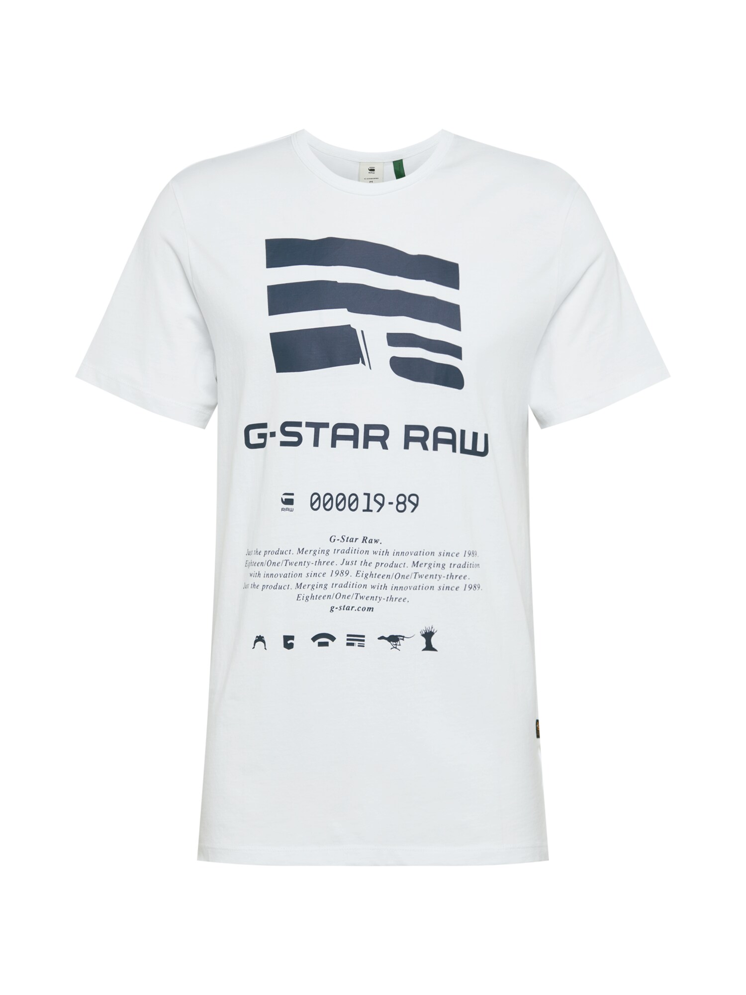 G-Star RAW Marškinėliai  balta / tamsiai mėlyna