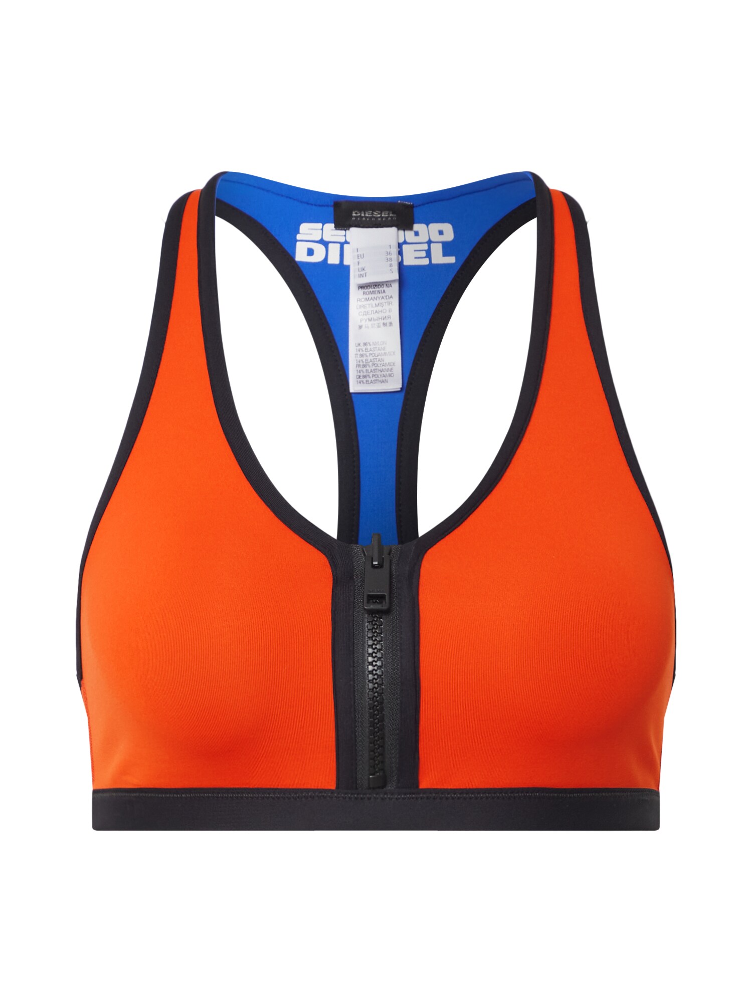 DIESEL Bikinio viršutinė dalis  oranžinė / juoda