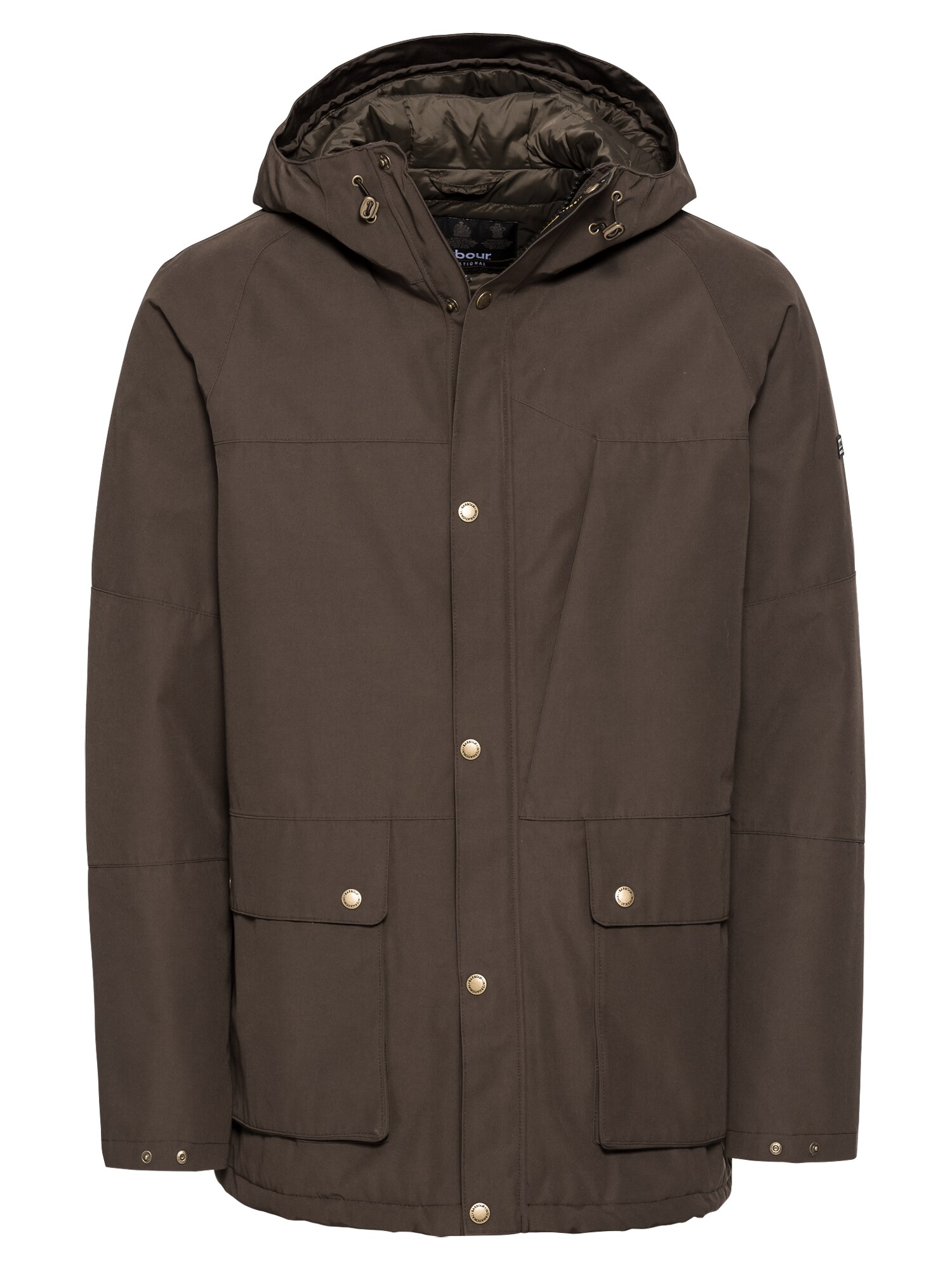Barbour International Heren Winterjas Ridge Jacket Olijfgroen barbour international kopen in de aanbieding