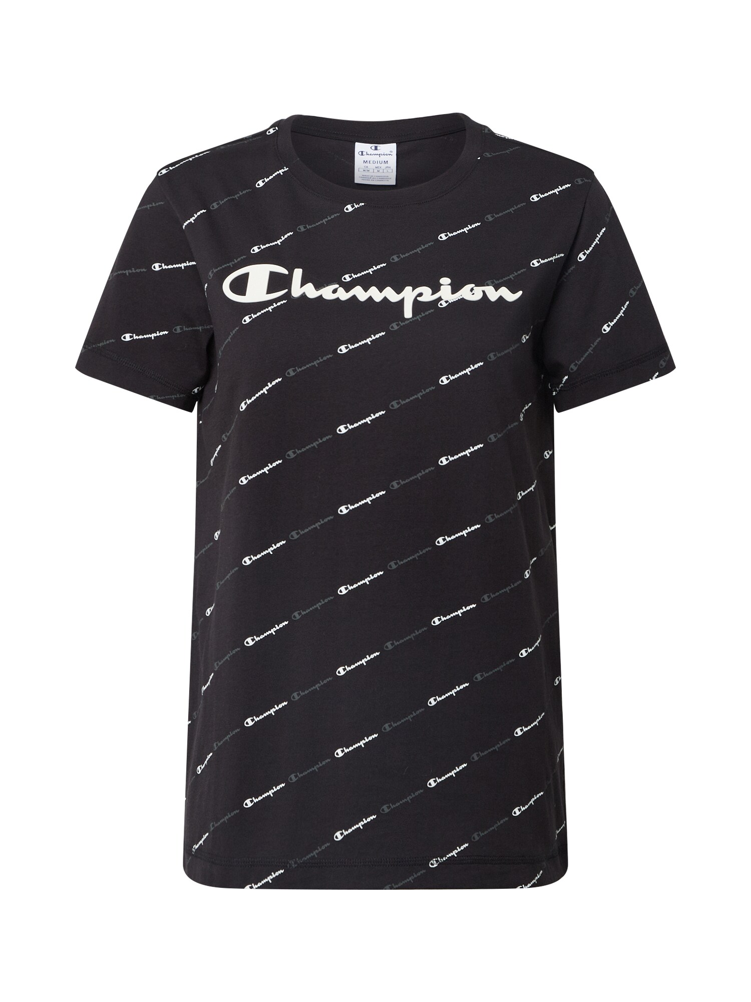 Champion Authentic Athletic Apparel Marškinėliai  juoda / balta / tamsiai pilka