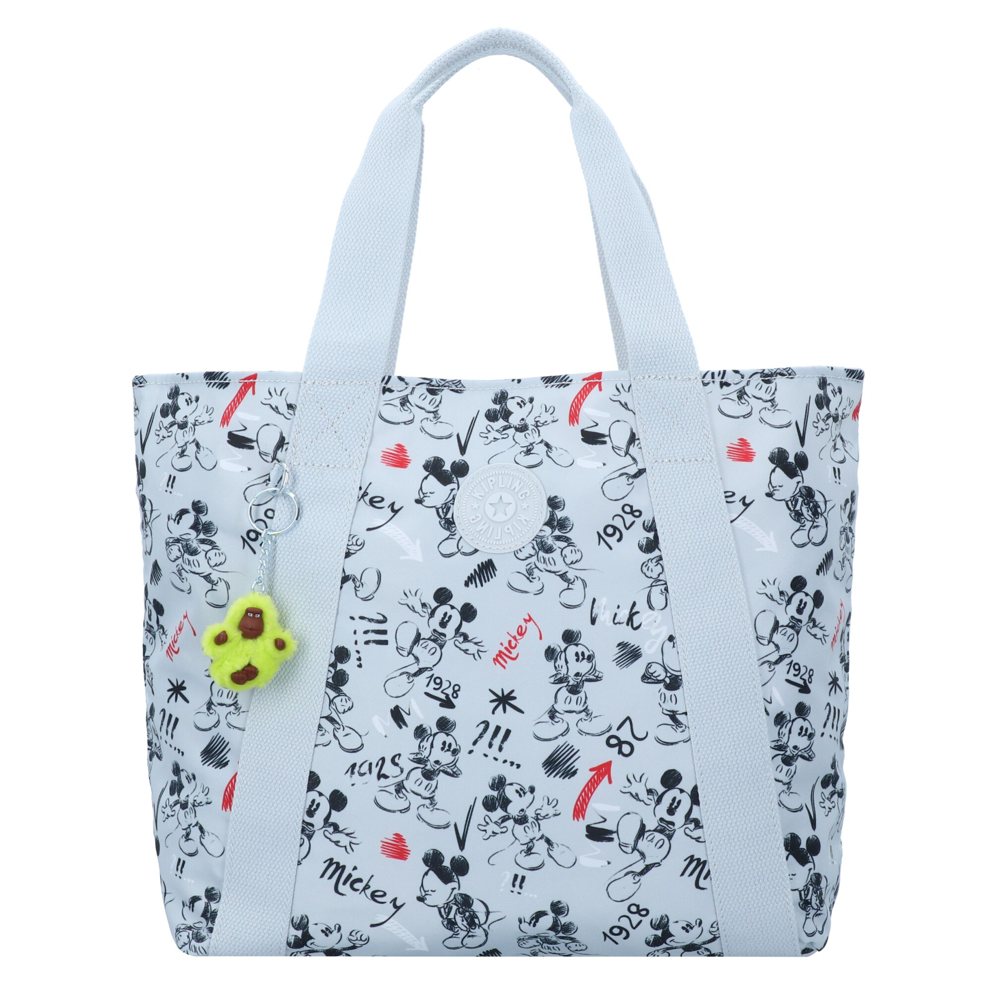Kipling Dames Shopper Mickey Ewo Lichtblauw Rood Zwart kipling kopen in de aanbieding