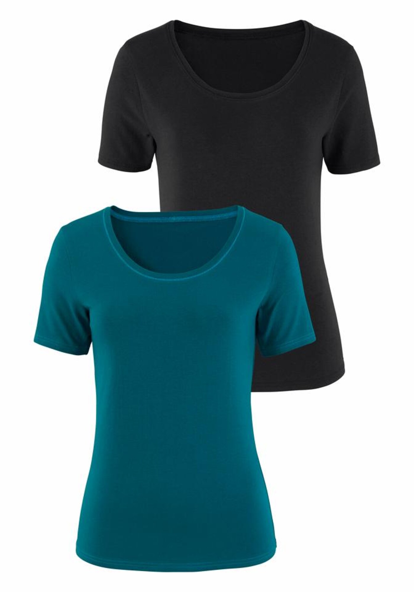 VIVANCE Tricou  verde petrol / negru