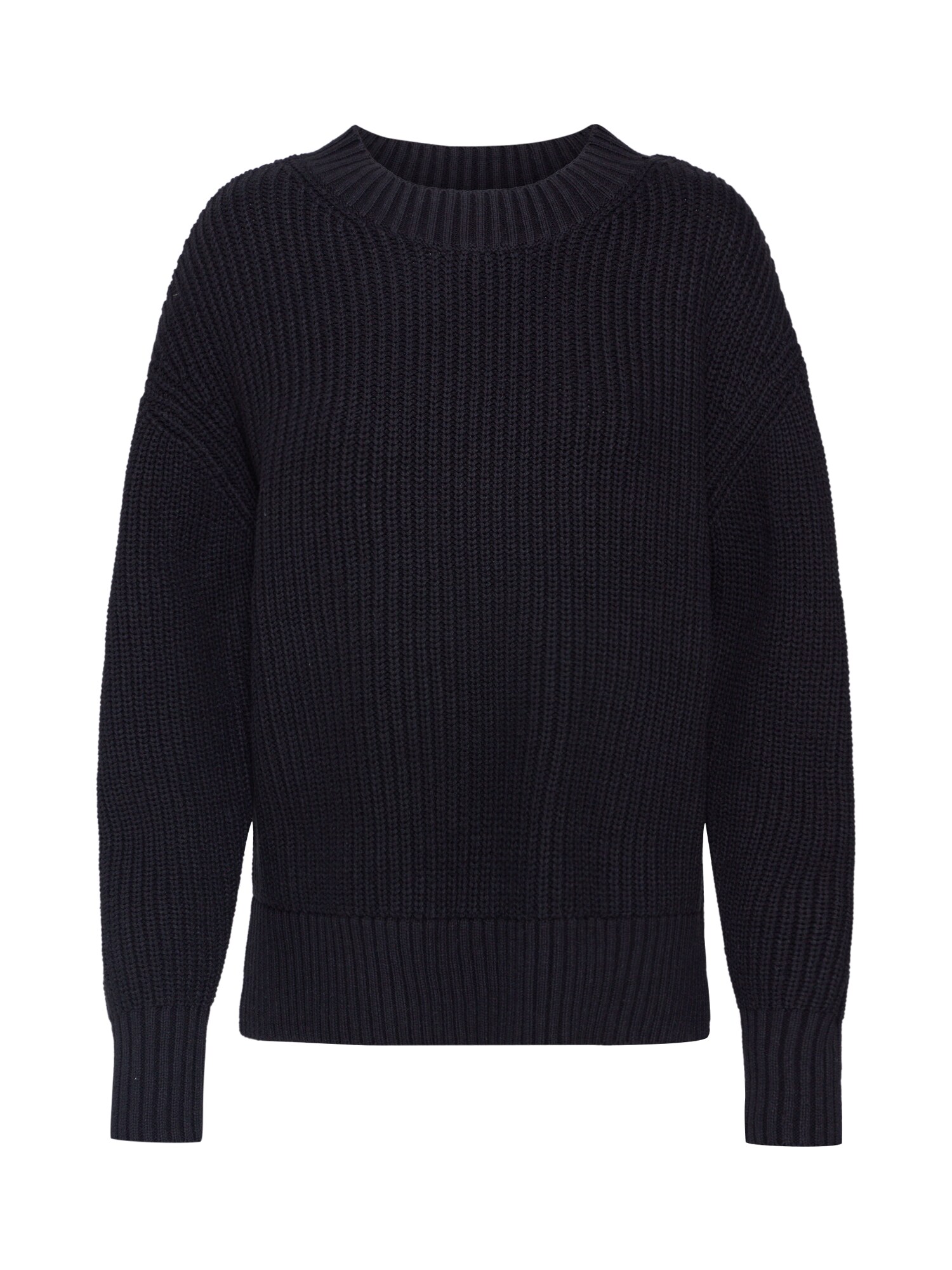 SELECTED FEMME Megztinis 'SLFBAILEY LS KNIT SLIT O-NECK NOOS'  juoda