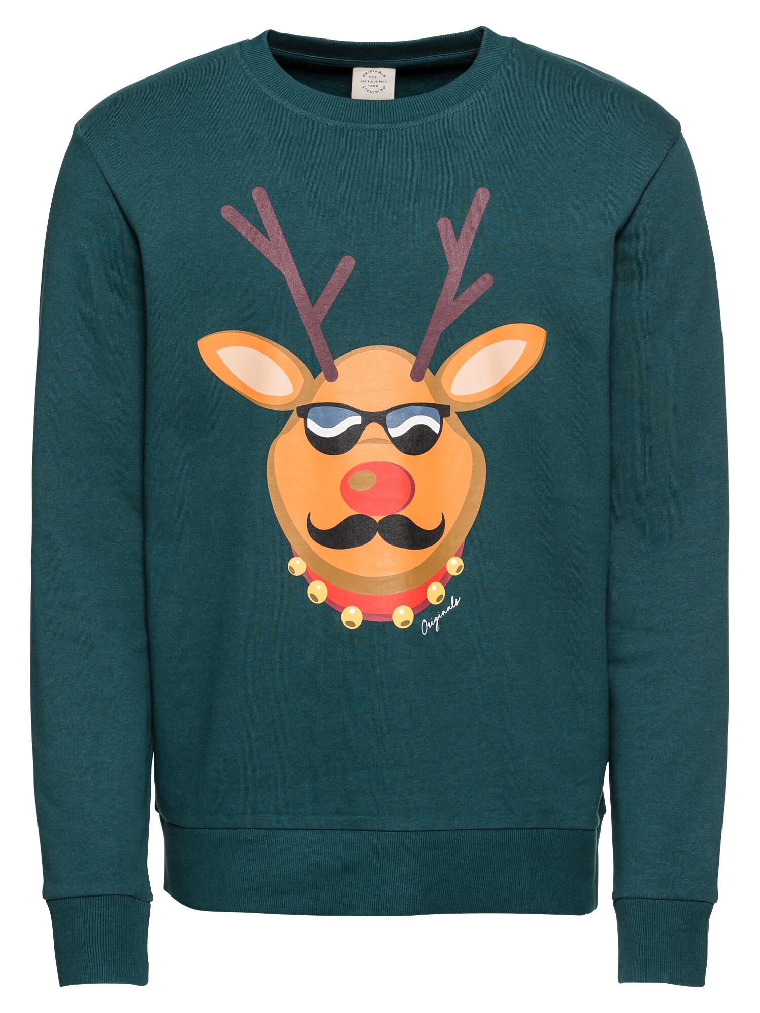 Jack And Jones Heren Sweatshirt Jorkritterxmas Sweat Crew Neck Donkergroen jack and jones kopen in de aanbieding