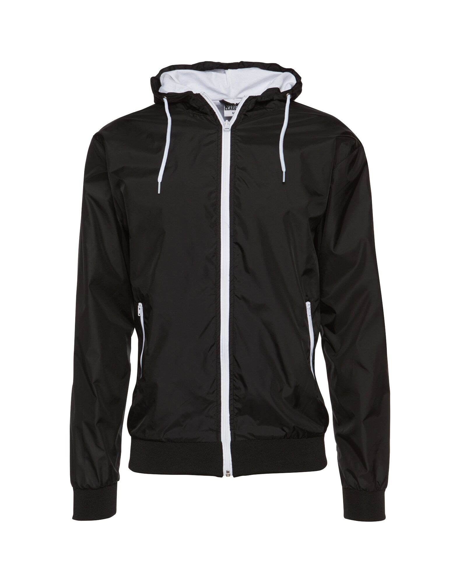 Urban Classics Heren Tussenjas Contrast Windrunner Zwart Wit urban classics kopen in de aanbieding