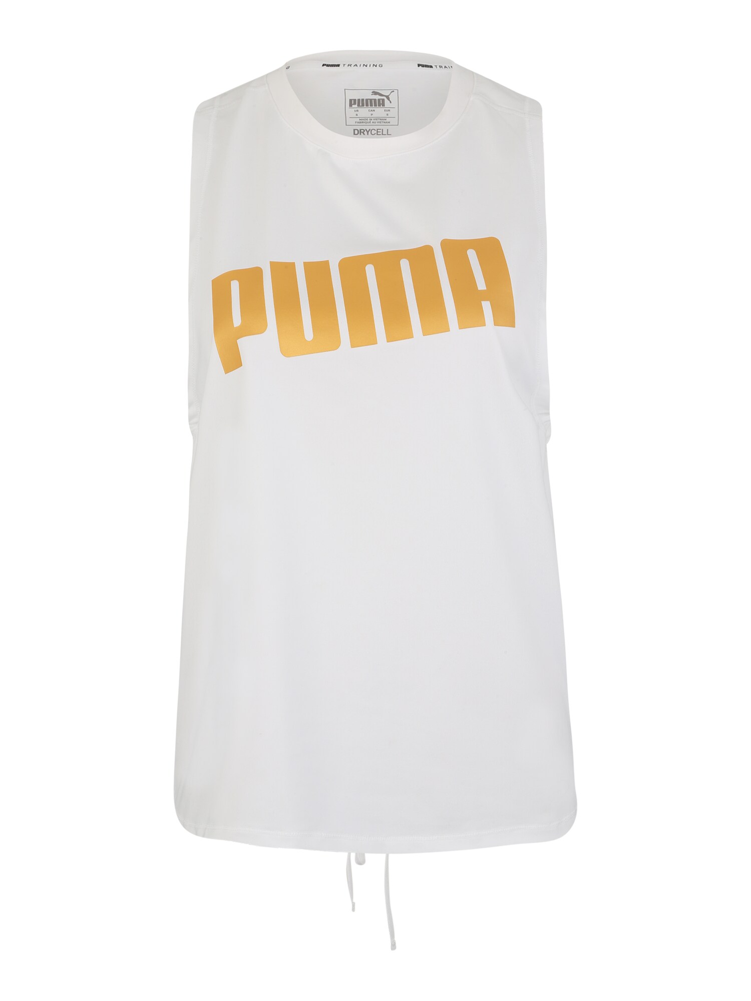 PUMA Sportiniai marškinėliai be rankovių 'Metall Splash'  balta / auksas