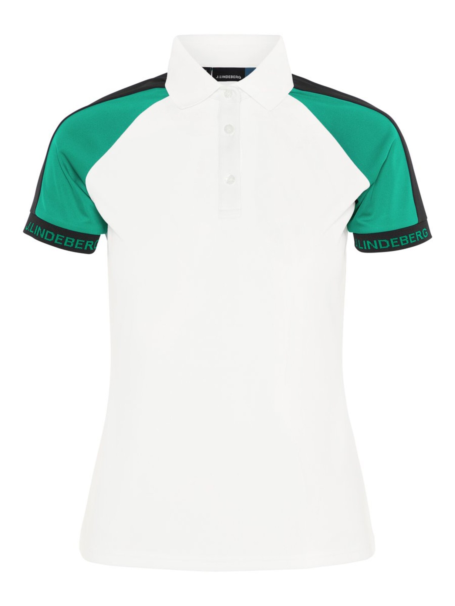 Jlindeberg Dames Functioneel Shirt W Perinne Groen Zwart Wit jlindeberg kopen in de aanbieding