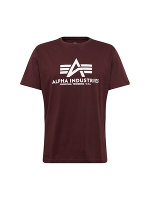 ALPHA INDUSTRIES Camiseta  rojo vino / blanco