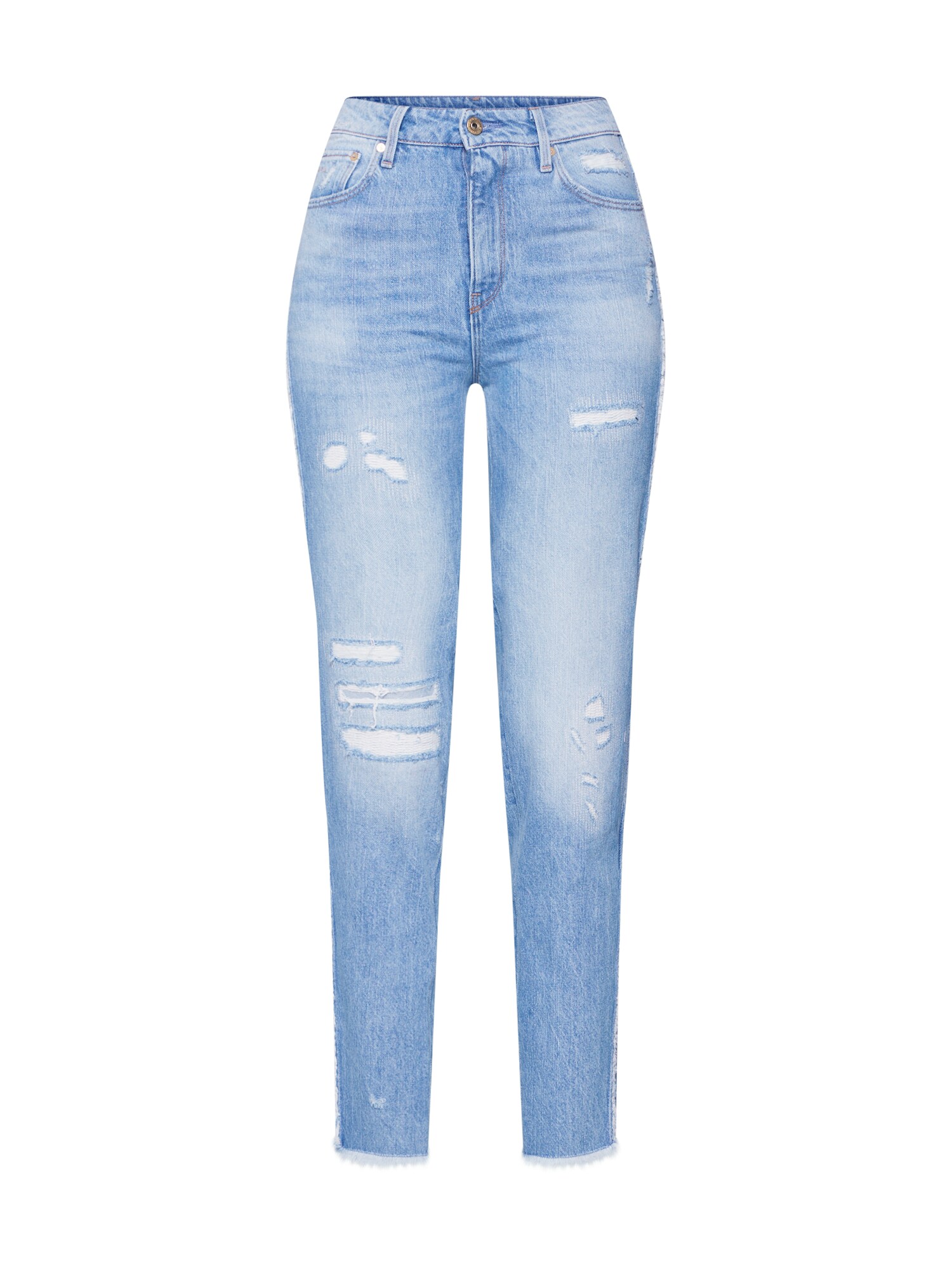 Gstar G Star Raw Dames Jeans 3301 Fringe Rp High Straight Ankle Wmn Blauw Denim gstar kopen in de aanbieding
