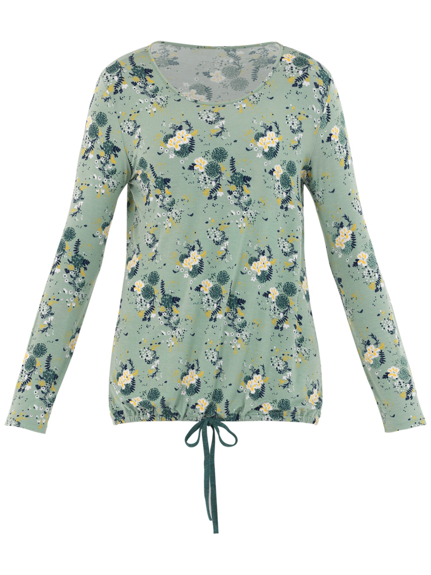 PALMERS Pižaminiai marškinėliai 'Garden Nights Langarmshirt'  šviesiai geltona / mėtų spalva