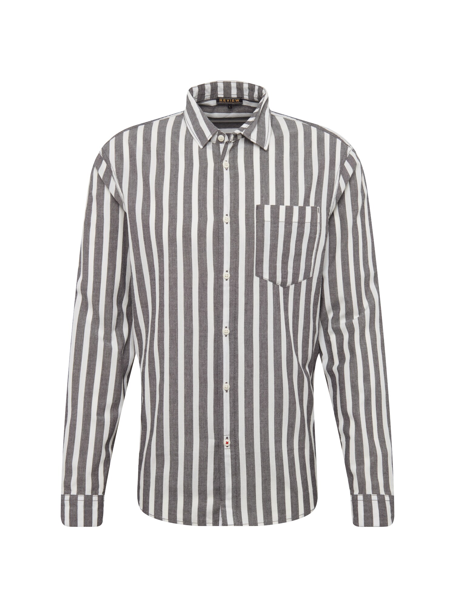 Review Heren Overhemd Casual Stripe Antraciet Offwhite review kopen in de aanbieding