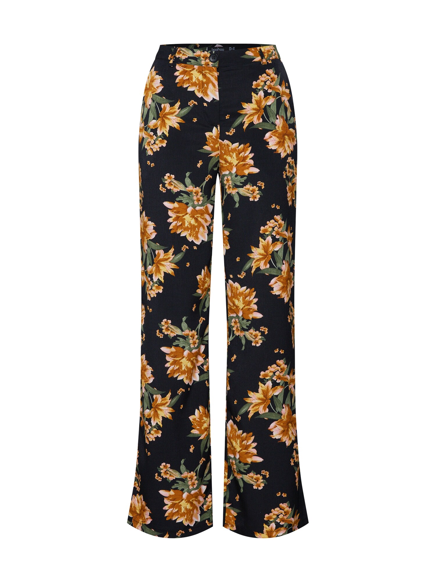 Boohoo Dames Broek Floral Trouser Geel Zwart boohoo kopen in de aanbieding