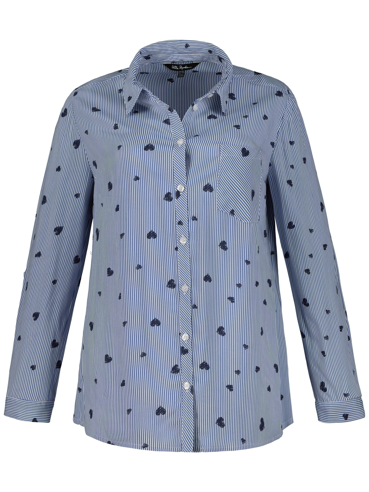 Ulla Popken Dames Blouse Blauw ulla popken kopen in de aanbieding