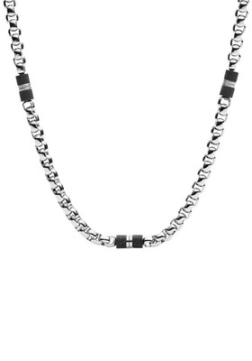 FOSSIL Cadena 'JF03314040'  negro / plata