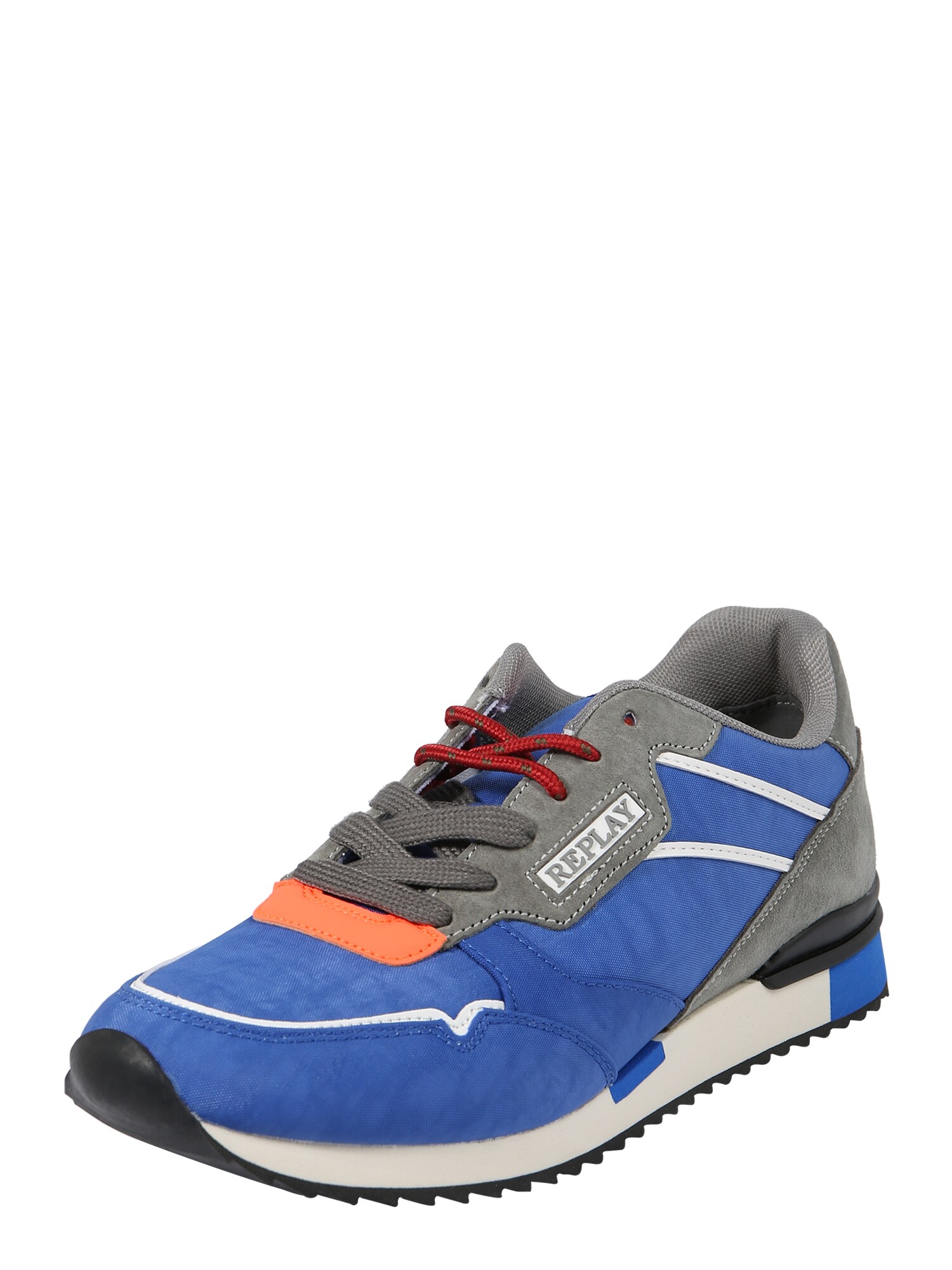 Replay Heren Sneakers Laag Colburn Royal Bluekoningsblauw Grijs Sinaasappel Wit replay kopen in de aanbieding