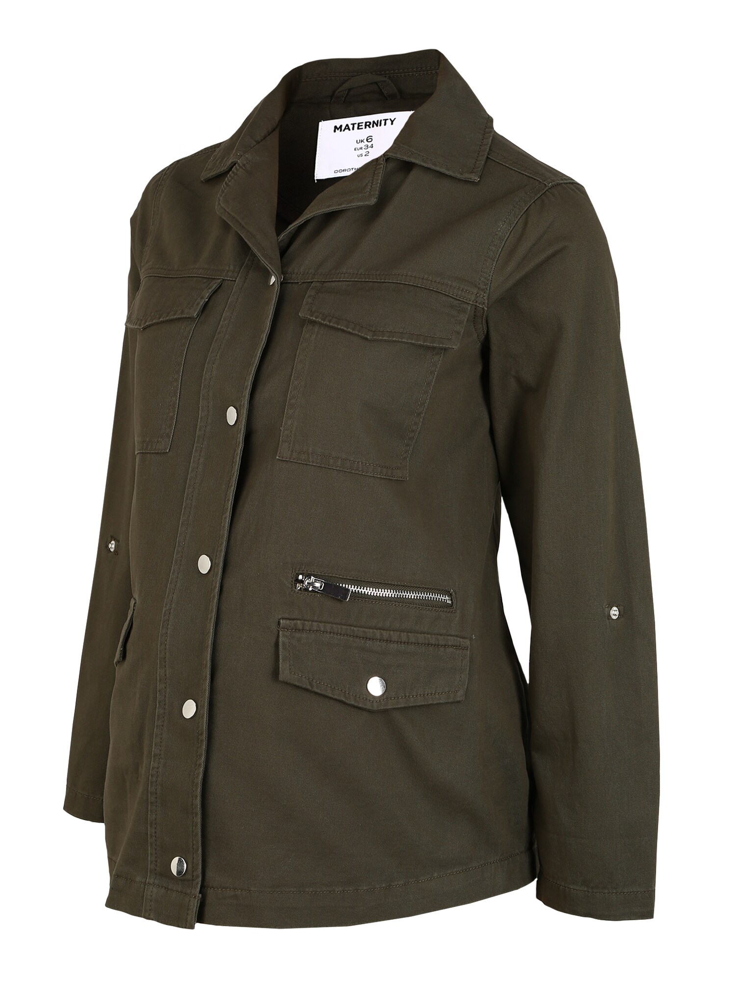Dorothy Perkins Demisezoninė striukė 'Khaki Rela'  žalia