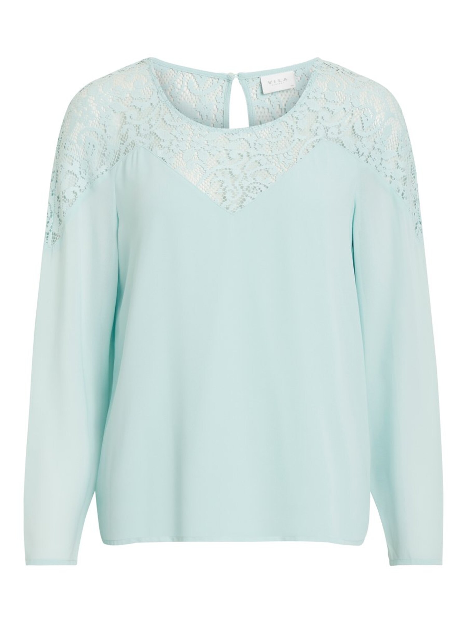 Vila Dames Shirt Vibekida Lace Ls Lichtblauw vila kopen in de aanbieding