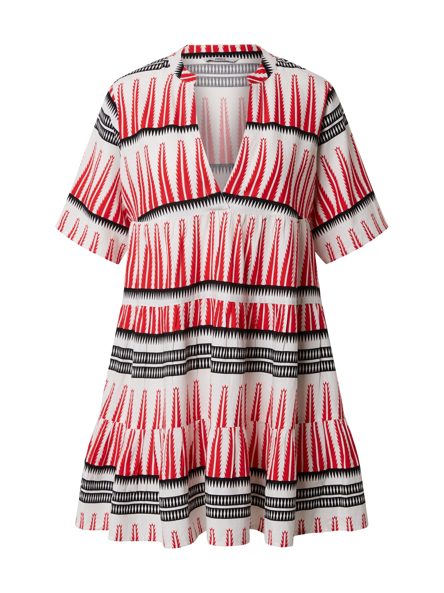 ONLY Palaidinės tipo suknelė 'ONLLUCCA ATHENA S/S DRESS'  balta / raudona / juoda
