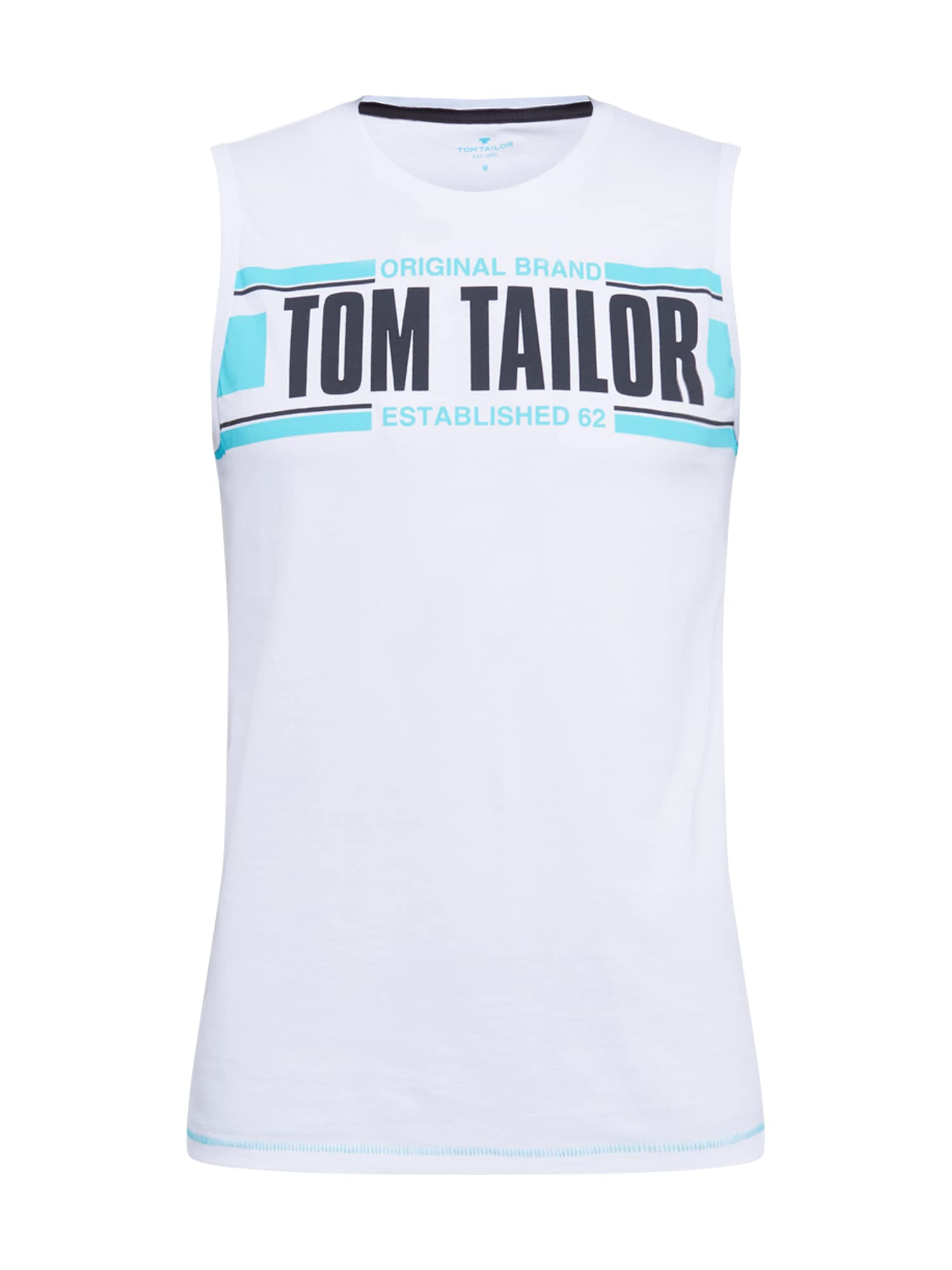 TOM TAILOR Marškinėliai  balta / šviesiai mėlyna / juoda