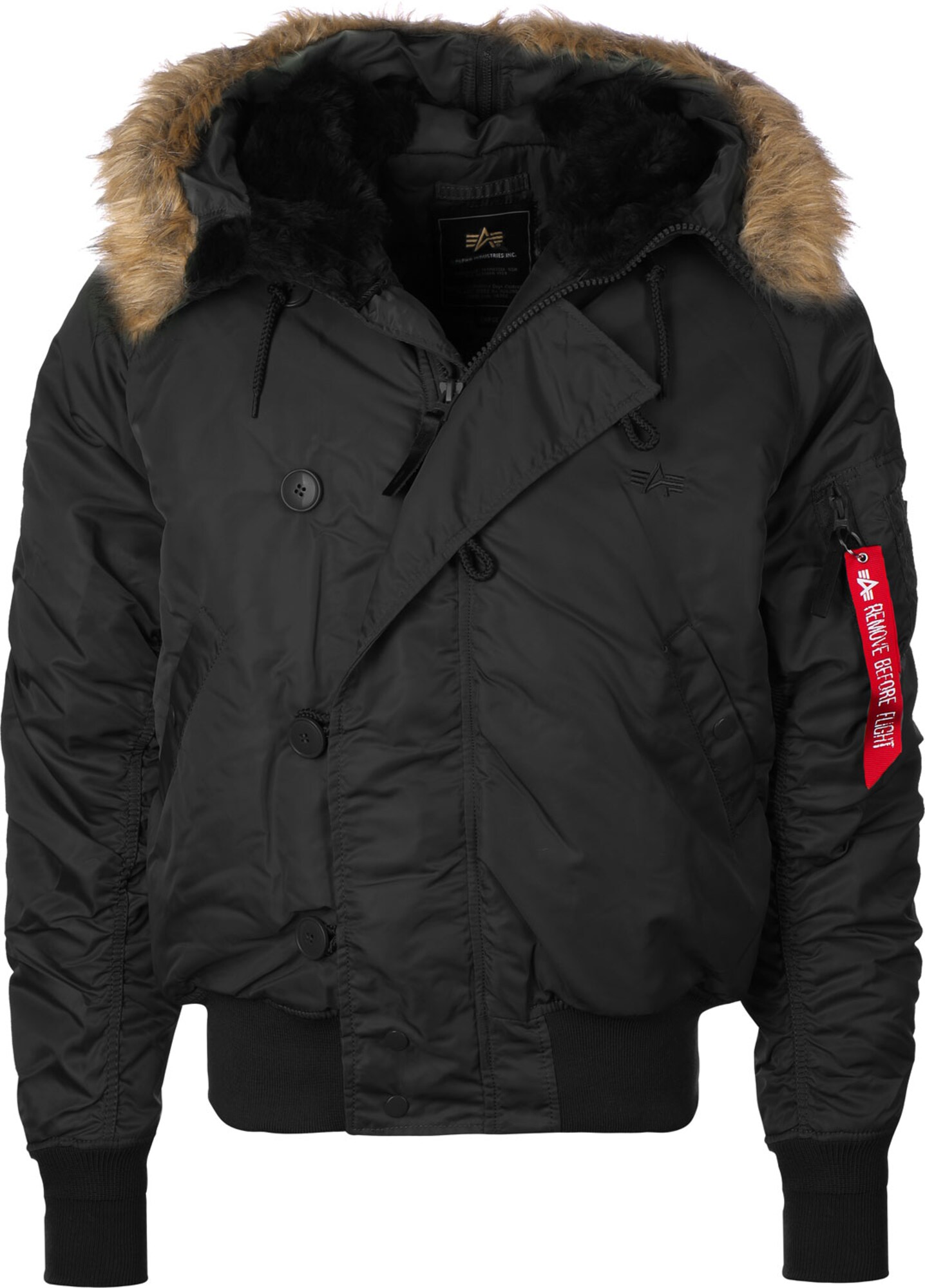 ALPHA INDUSTRIES Zimná bunda 'N2B'  červená / čierna / biela
