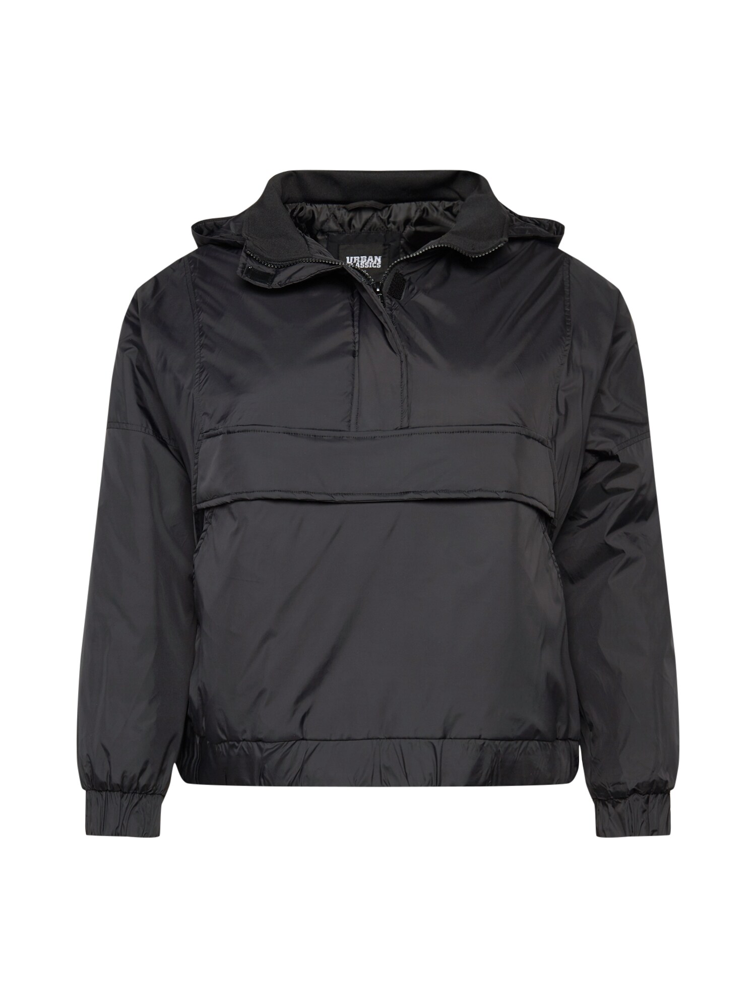 Urban Classics Curvy Demisezoninė striukė 'Ladies Panel Padded Pull Over Jacket'  juoda