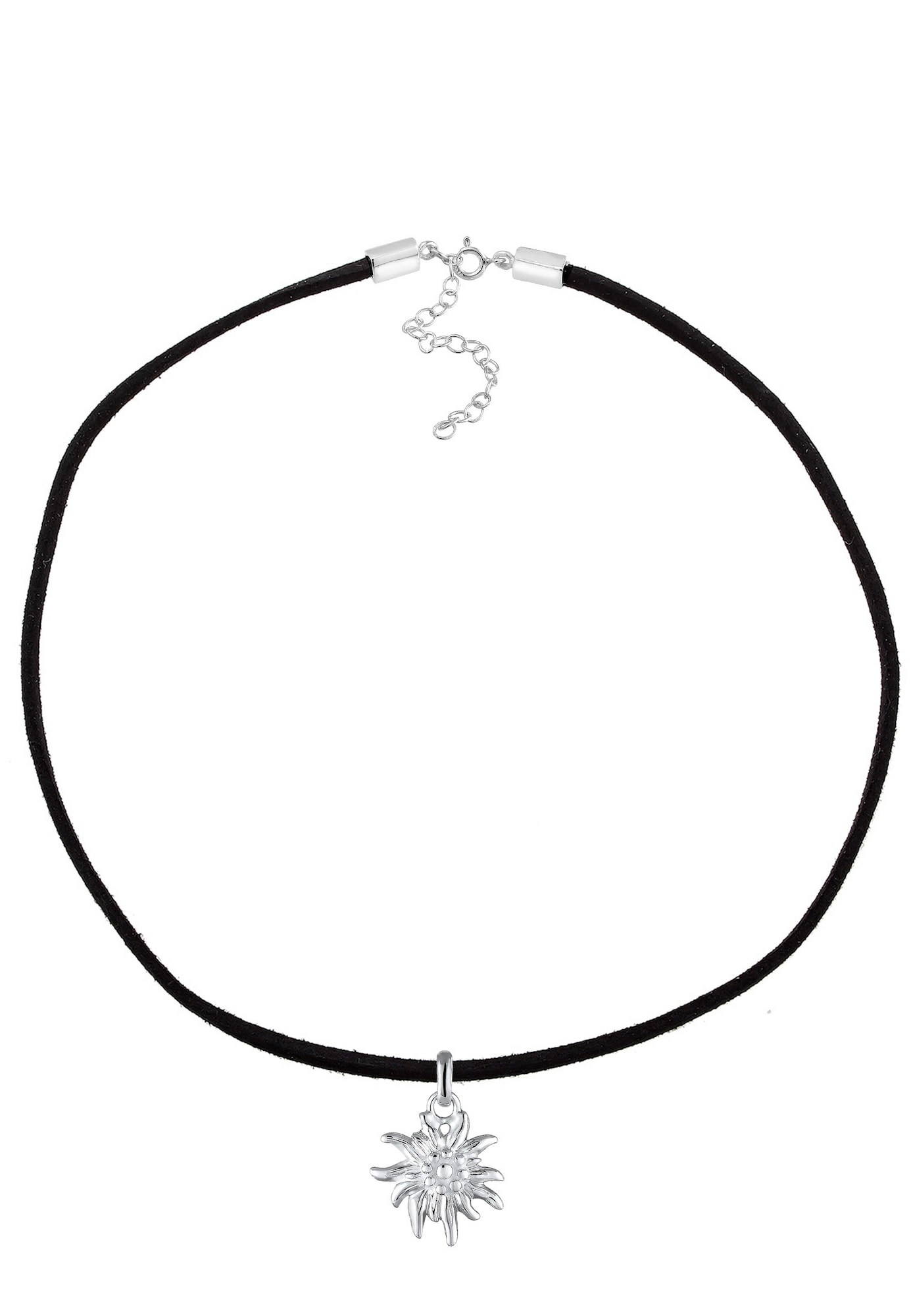 Elli Ketting 'Edelweiss' Zwart / Zilver