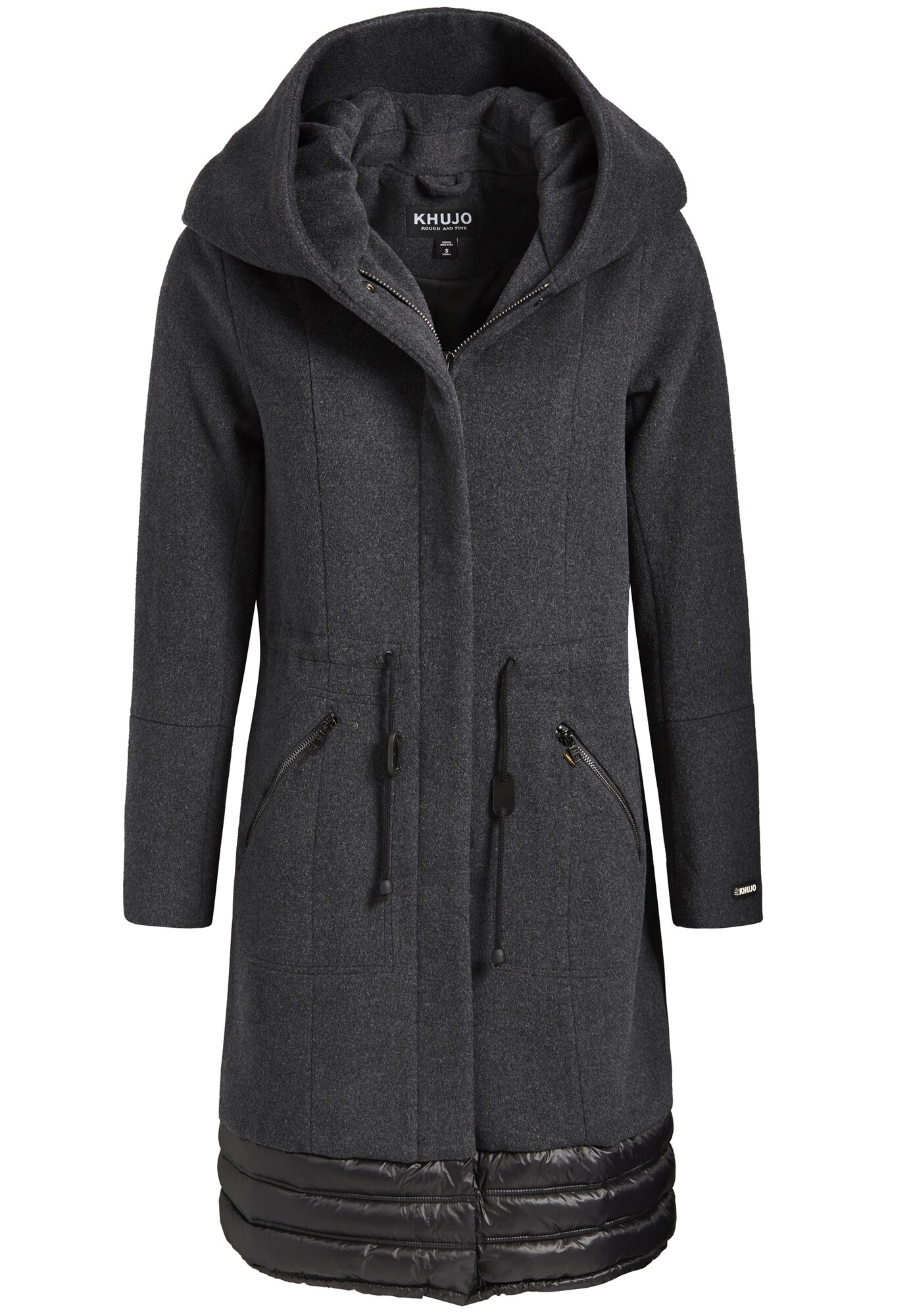 Khujo Dames Tussenmantel Morowa Antraciet Zwart khujo kopen in de aanbieding