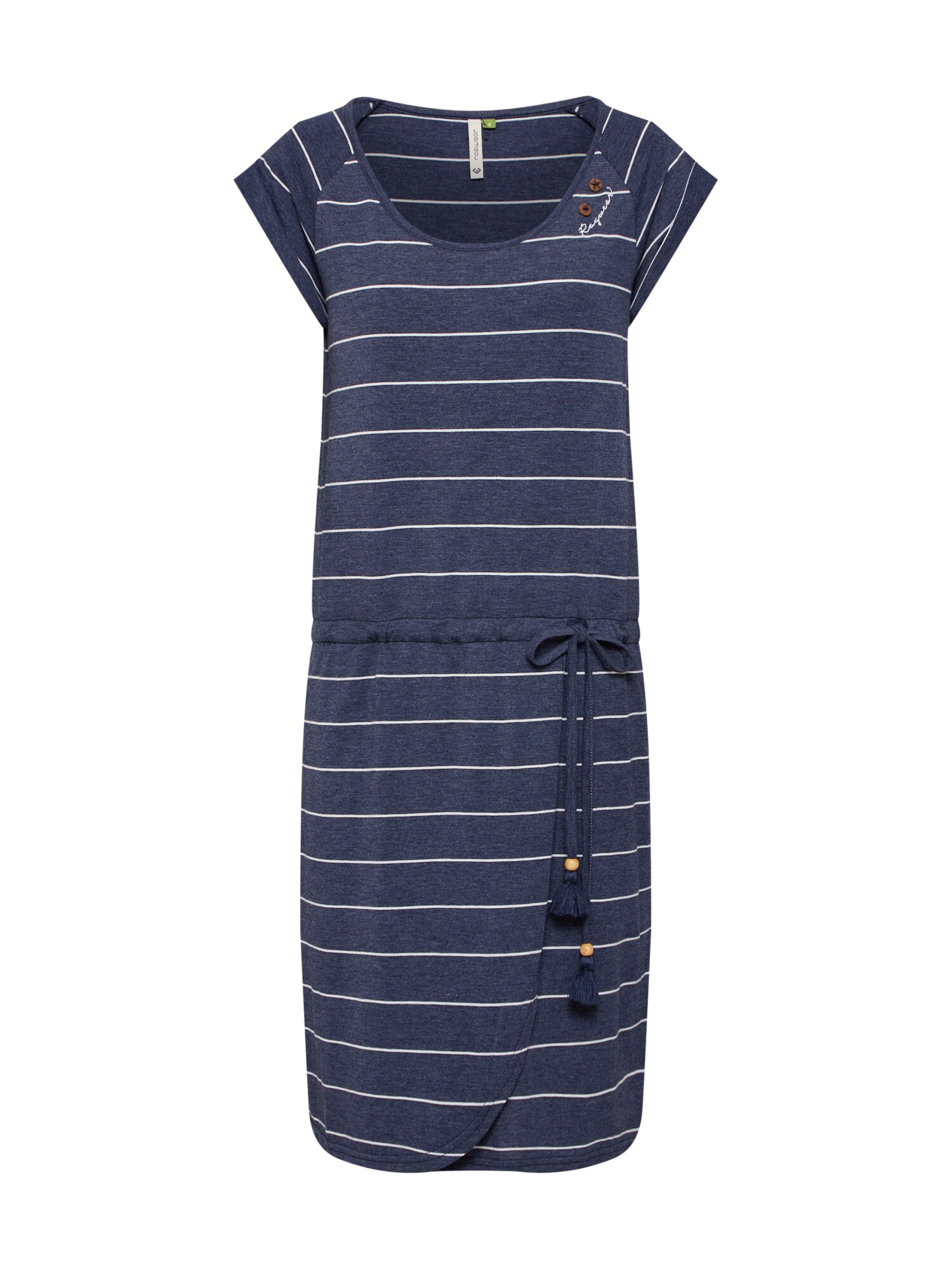 Ragwear Dames Zomerjurk Glitter Organic Navy Wit ragwear kopen in de aanbieding