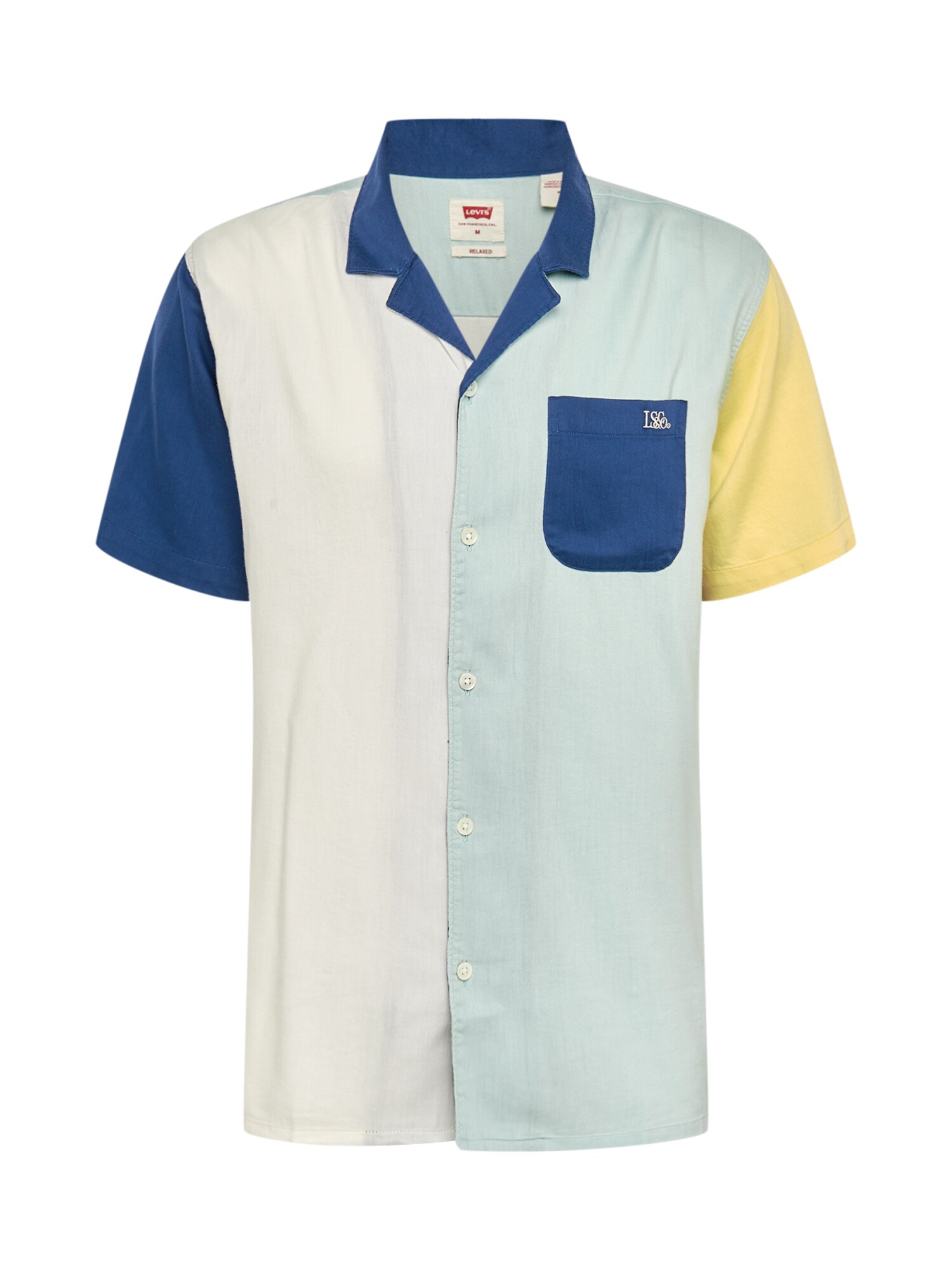 LEVI'S Dalykiniai marškiniai 'Cubanos'  pastelinė žalia / tamsiai mėlyna / balkšva