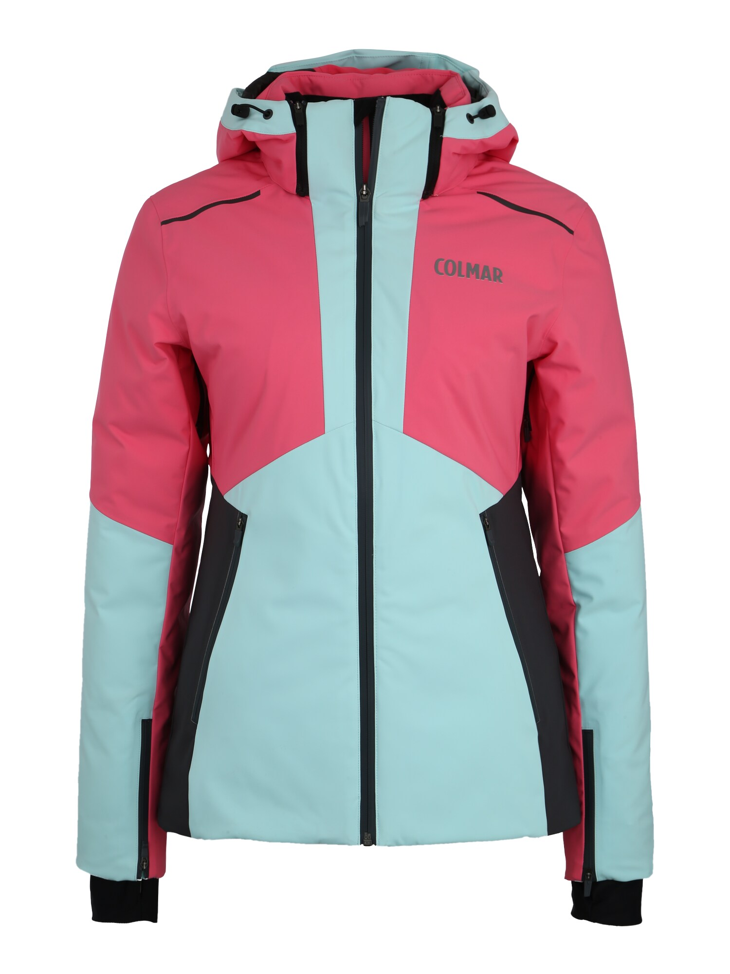 Colmar Dames Sportjas Mintgroen Pink Zwart colmar kopen in de aanbieding