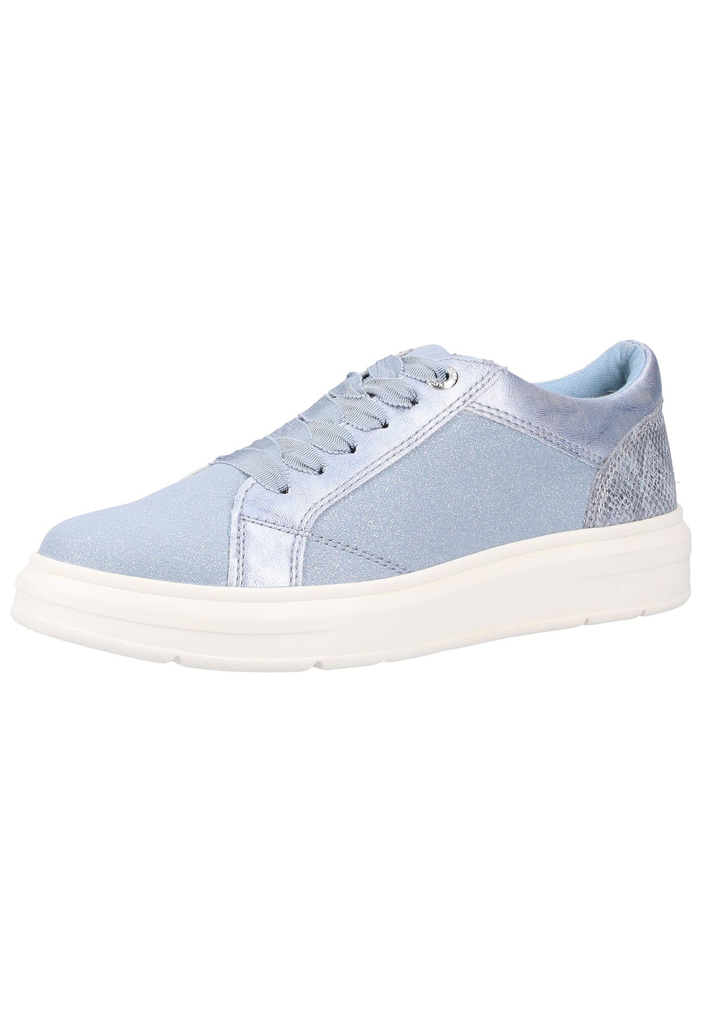 Soliver Red Label Dames Sneakers Laag Glitzer Sneaker Smoky Blue soliver red label kopen in de aanbieding