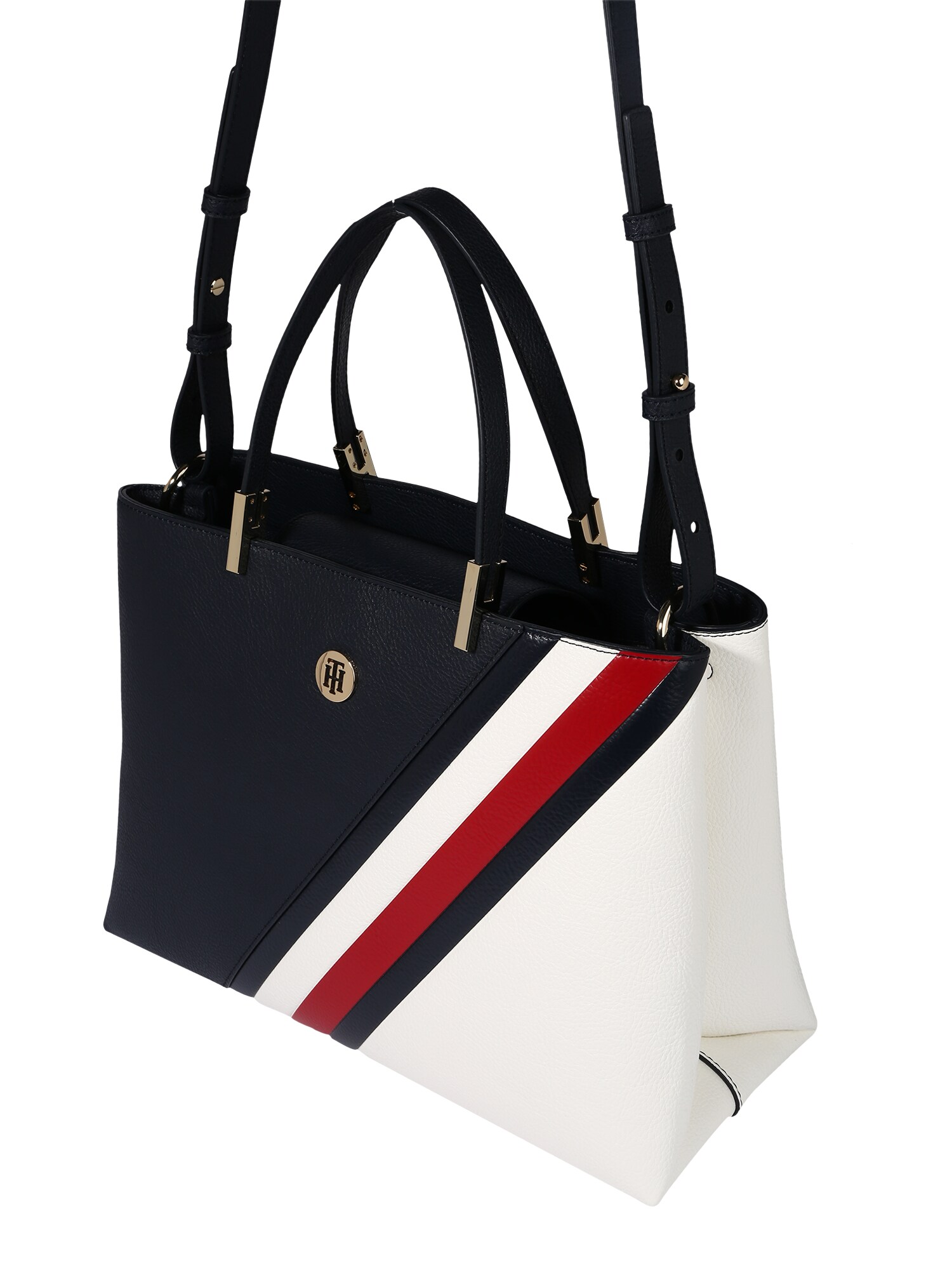 TOMMY HILFIGER Pirkinių krepšys 'Core Satchel Corporate'  tamsiai mėlyna / balta / raudona