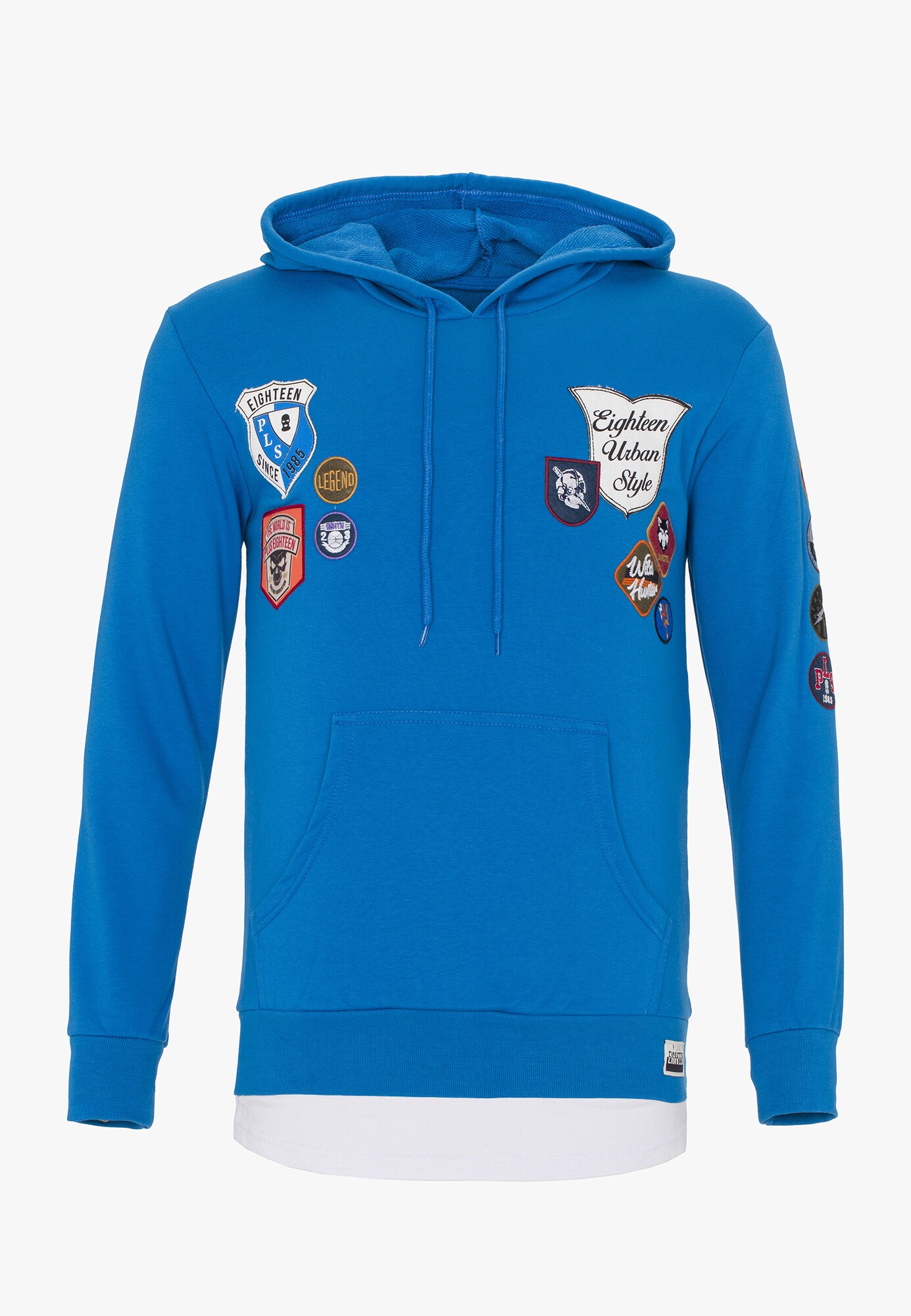 Plus Eighteen Heren Sweatshirt Royal Bluekoningsblauw plus eighteen kopen in de aanbieding