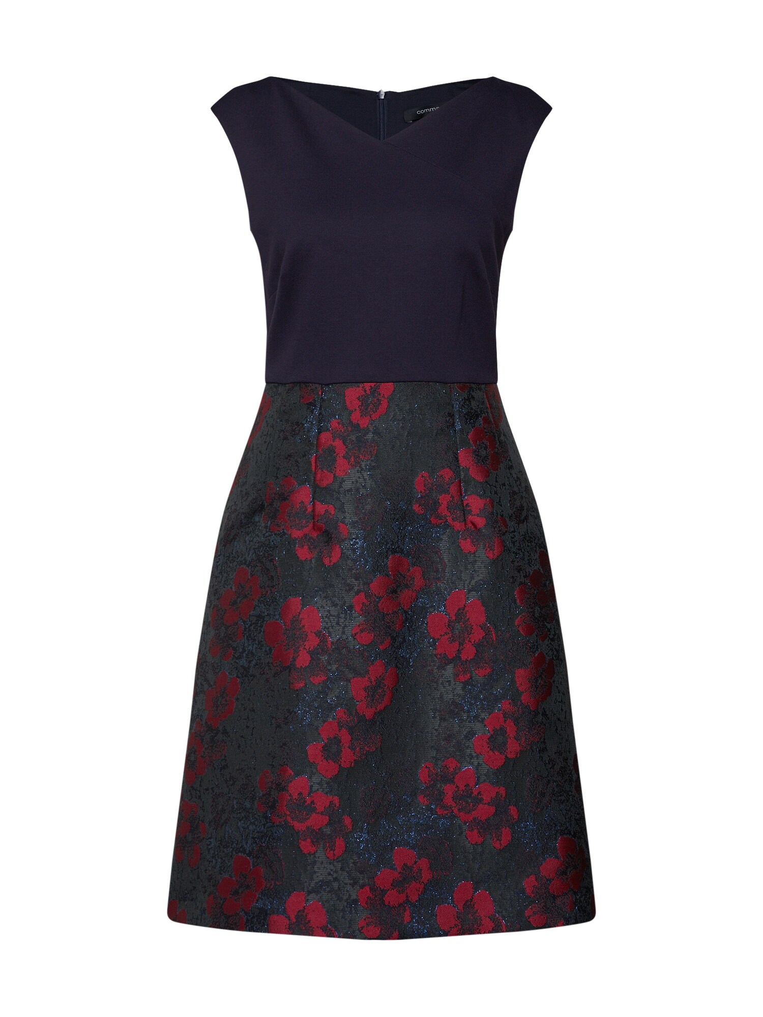 Comma Dames Jurk Navy Gemengde Kleuren comma kopen in de aanbieding