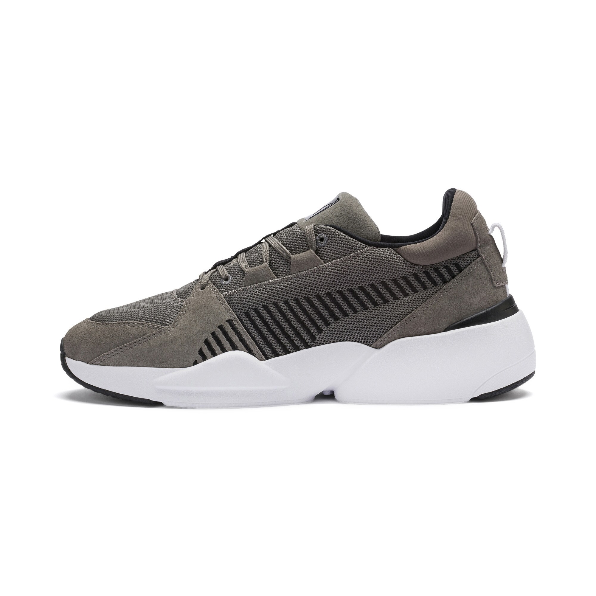 Puma Heren Sneakers Laag Zeta Suede Donkergrijs Zwart Wit puma kopen in de aanbieding