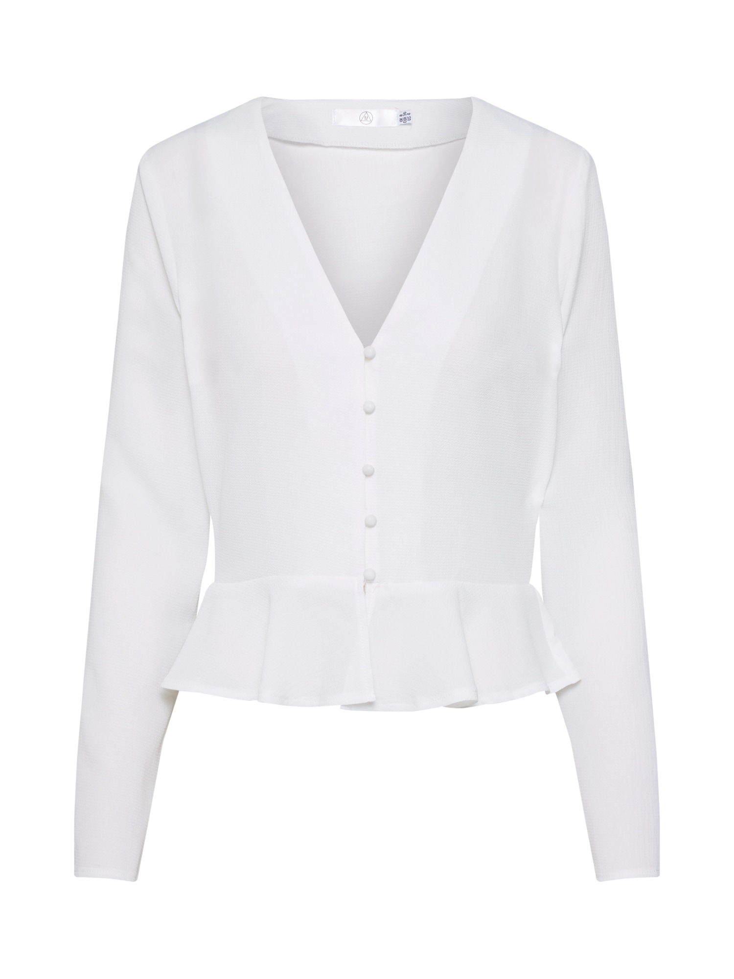 Missguided Dames Blouse Long Sleeve Button Peplum Top Wit missguided kopen in de aanbieding
