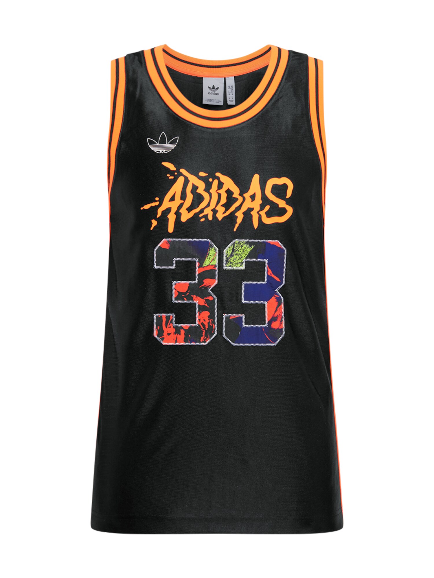 ADIDAS ORIGINALS Marškinėliai 'Festiv'  juoda / raudona / neoninė oranžinė