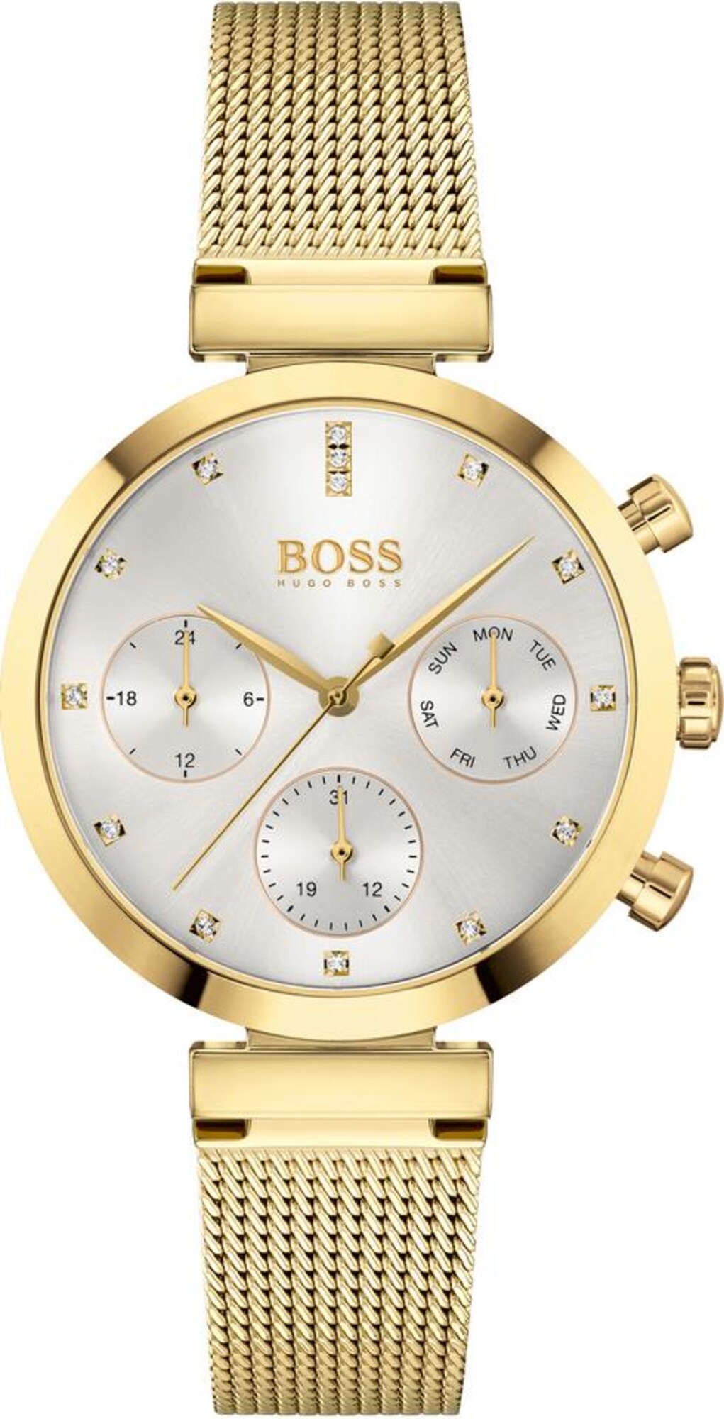 BOSS Analoginis (įprastinio dizaino) laikrodis 'FLAWLESS'  auksas / sidabrinė / balta