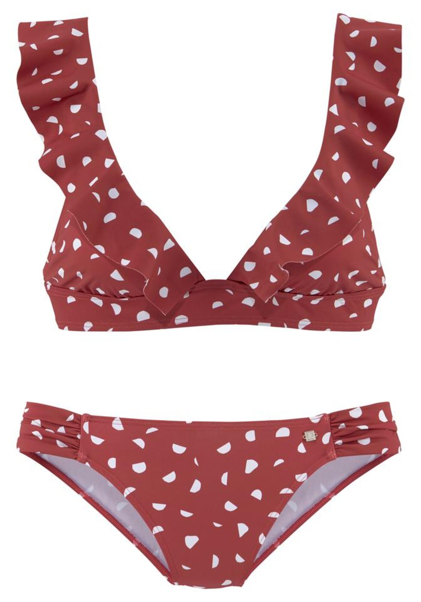 JETTE Bikinis  pastelinė raudona / balta